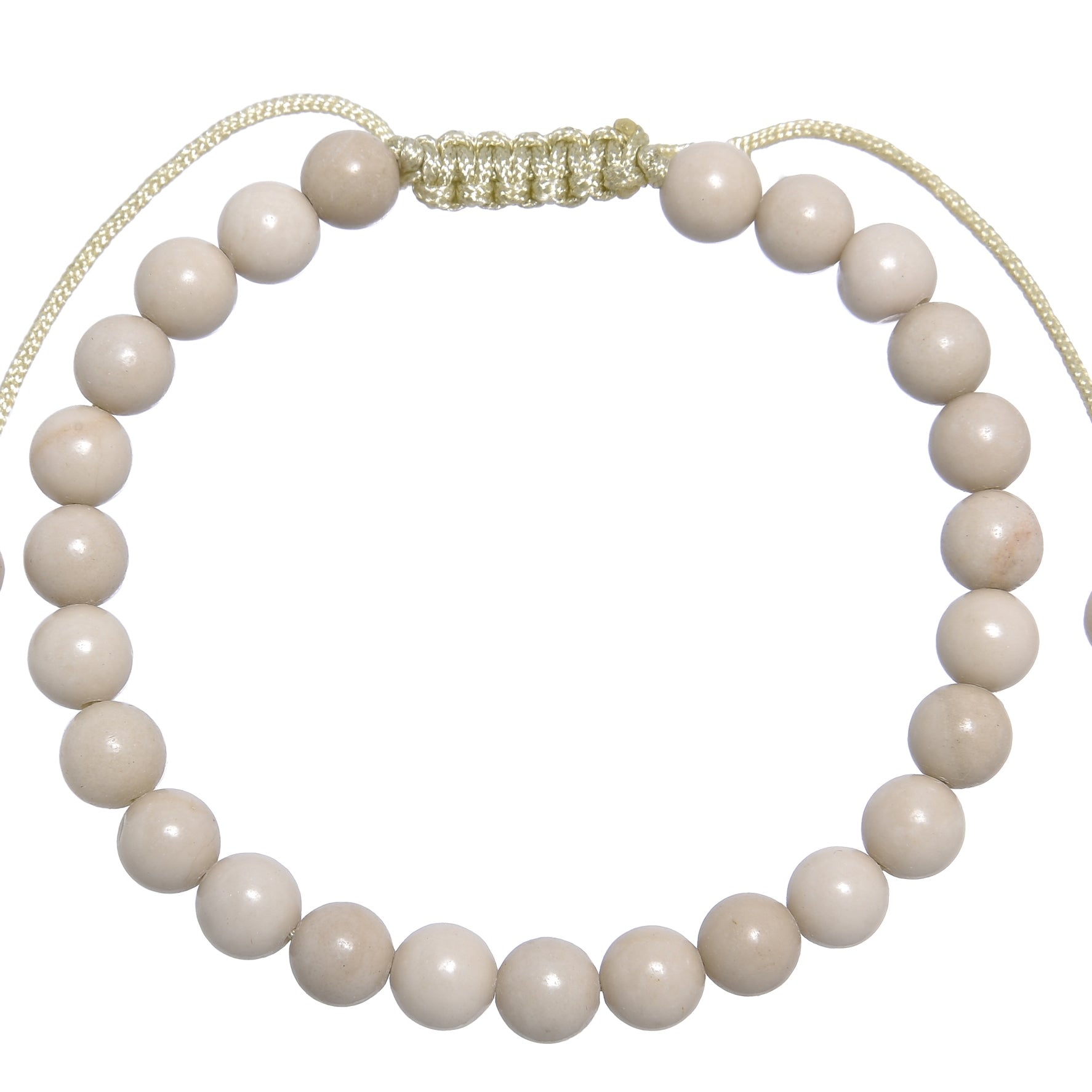 Fossil Stone Braided Shamballa Bracelet B4124-6MM