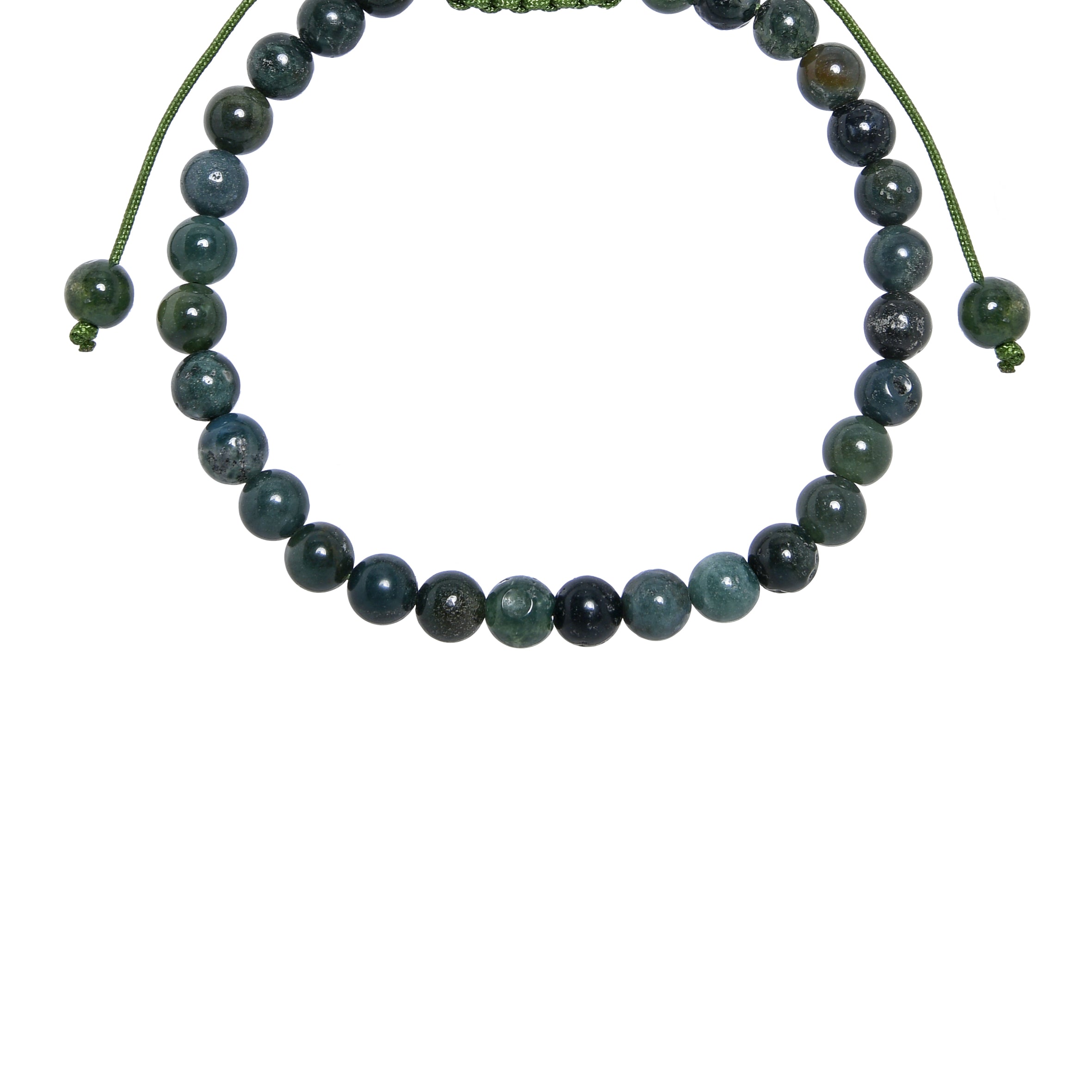 Moss Agate Stone Braided Bracelet B4131-6MM