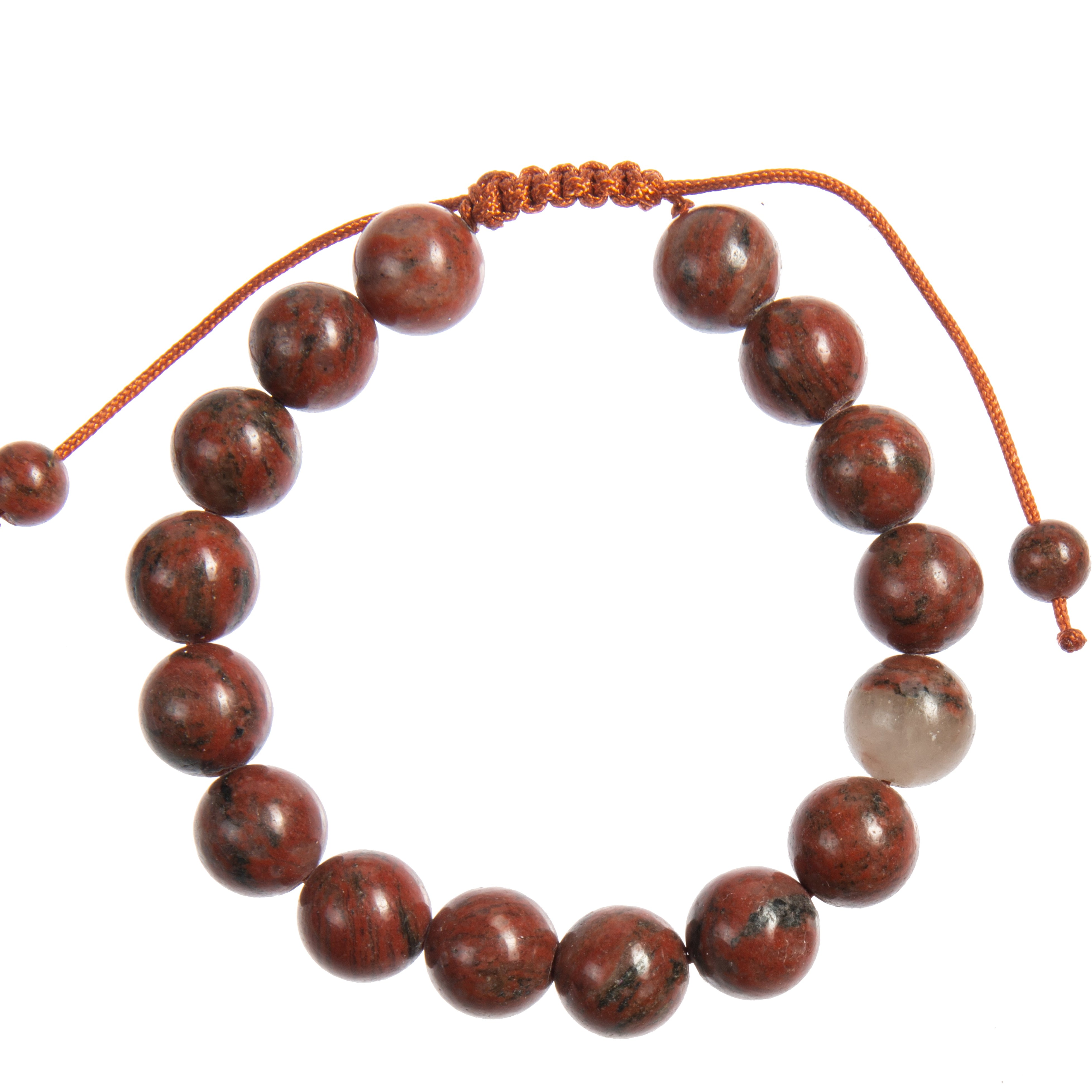 Red Sesame Jasper Beaded Bracelet B4158 - 10MM