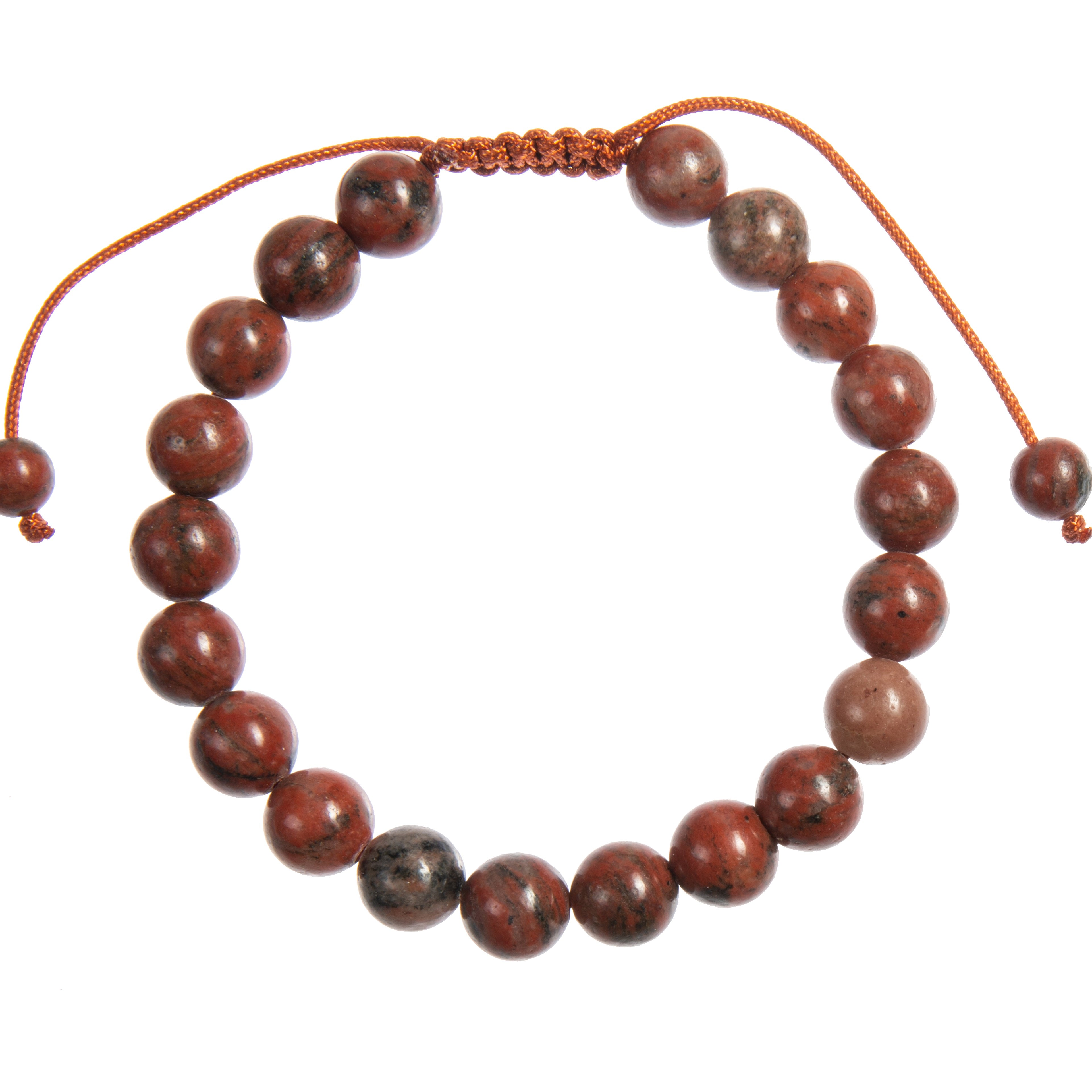 Red Sesame Jasper Beaded Bracelet B4158 - 8MM