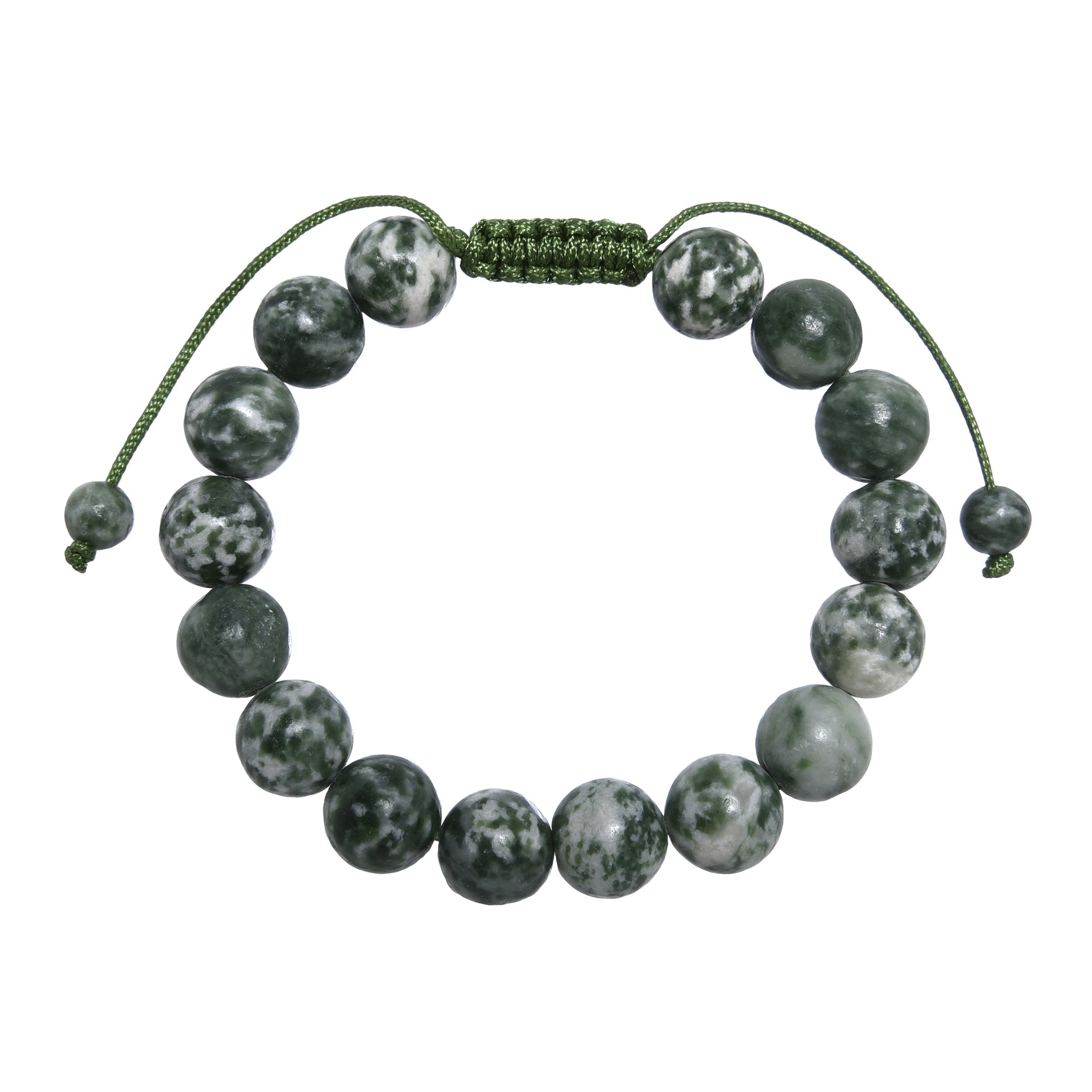 Greenspot Jasper Stone Braided Bracelet B4162-10MM