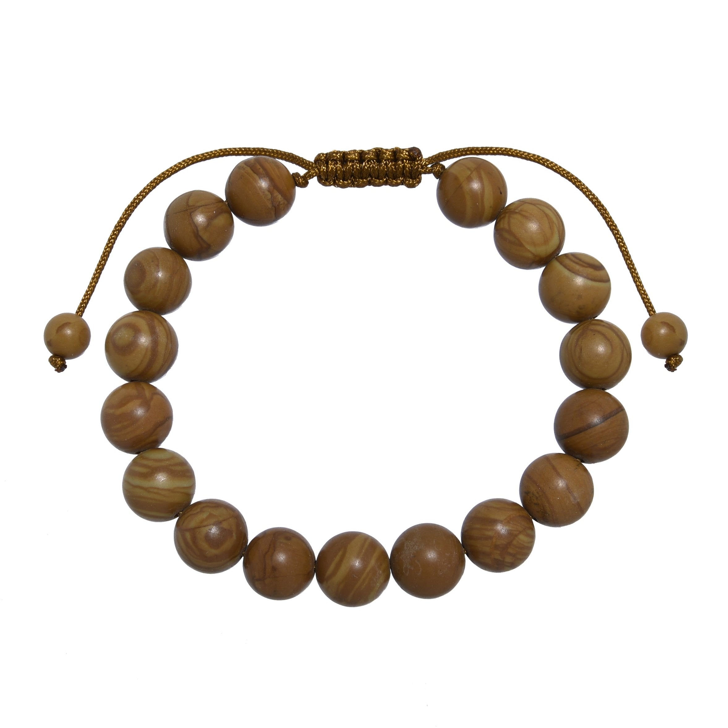 Woodenline Jasper Stone Braided Bracelet B4163-10MM