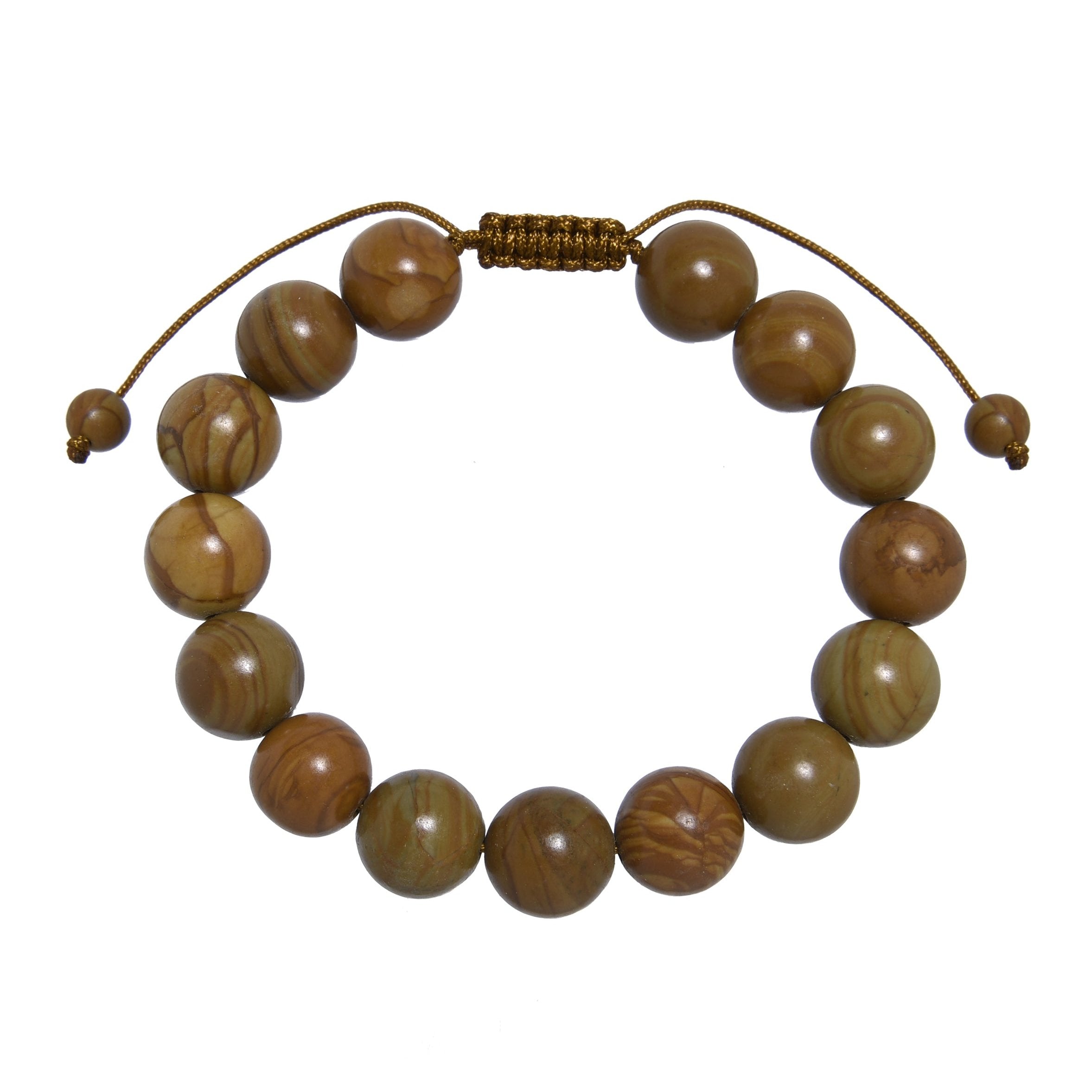 Woodenline Jasper Stone Braided Bracelet B4163-12MM