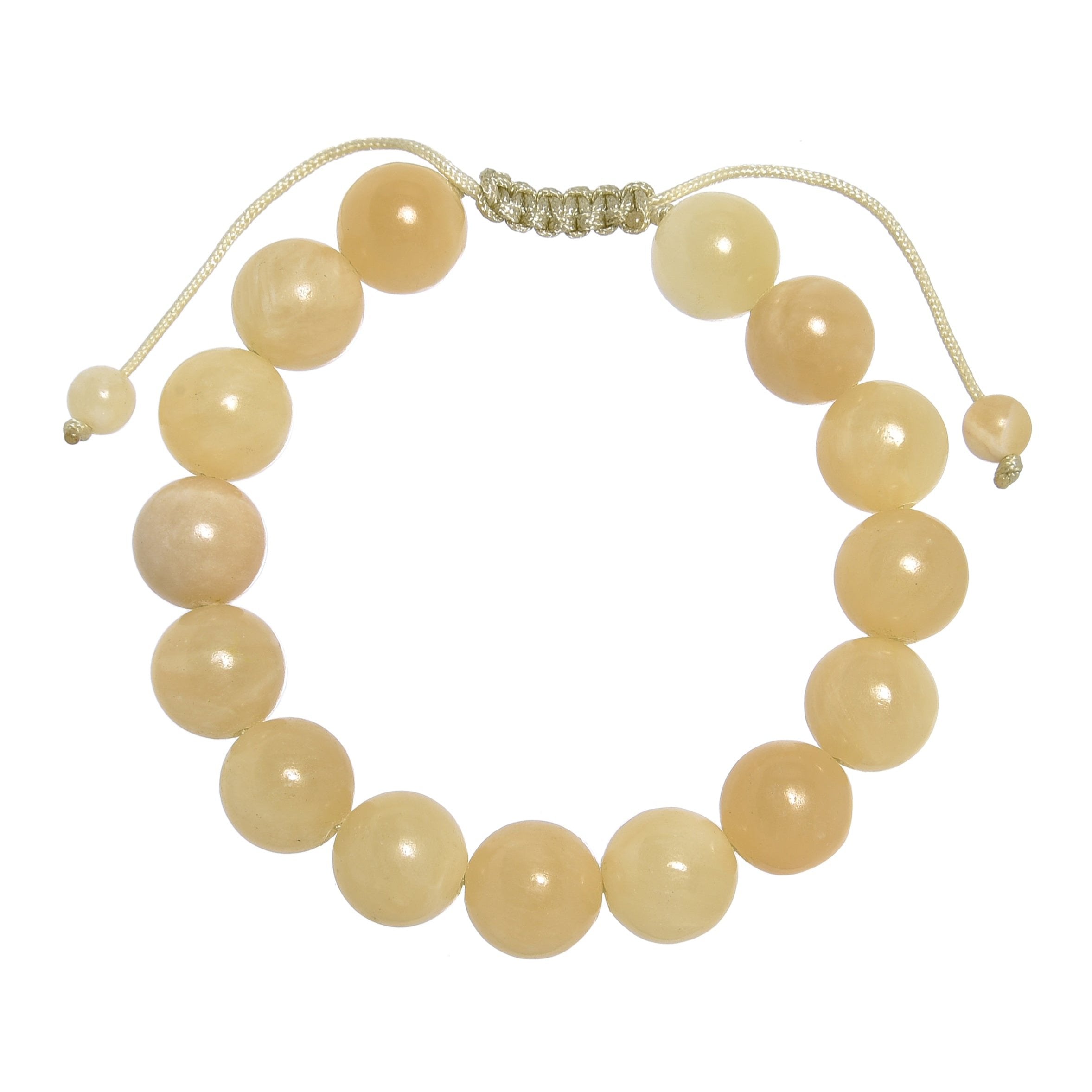 Yellow Jade Stone Braided Bracelet B4168-12MM