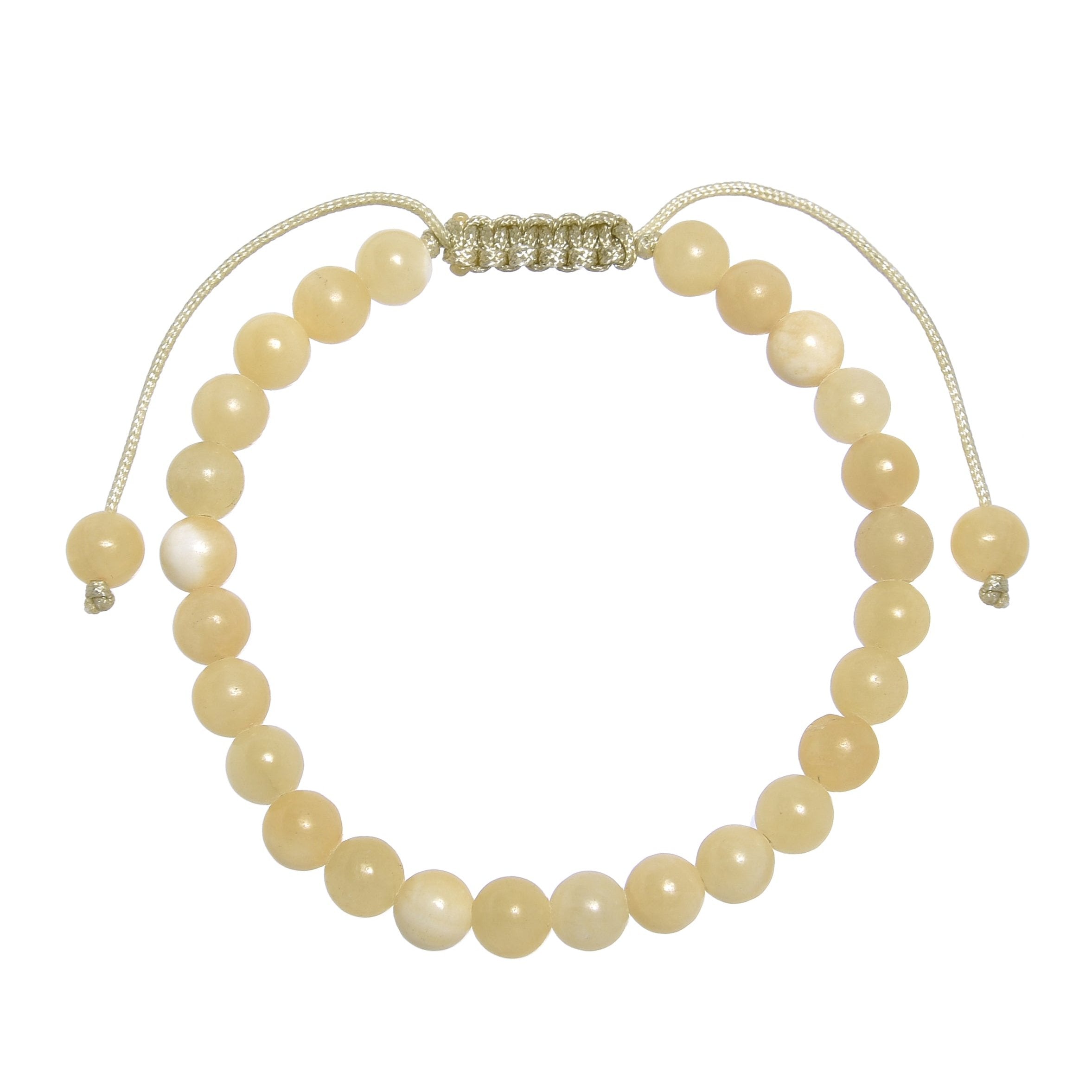 Yellow Jade Stone Braided Bracelet B4168-6MM