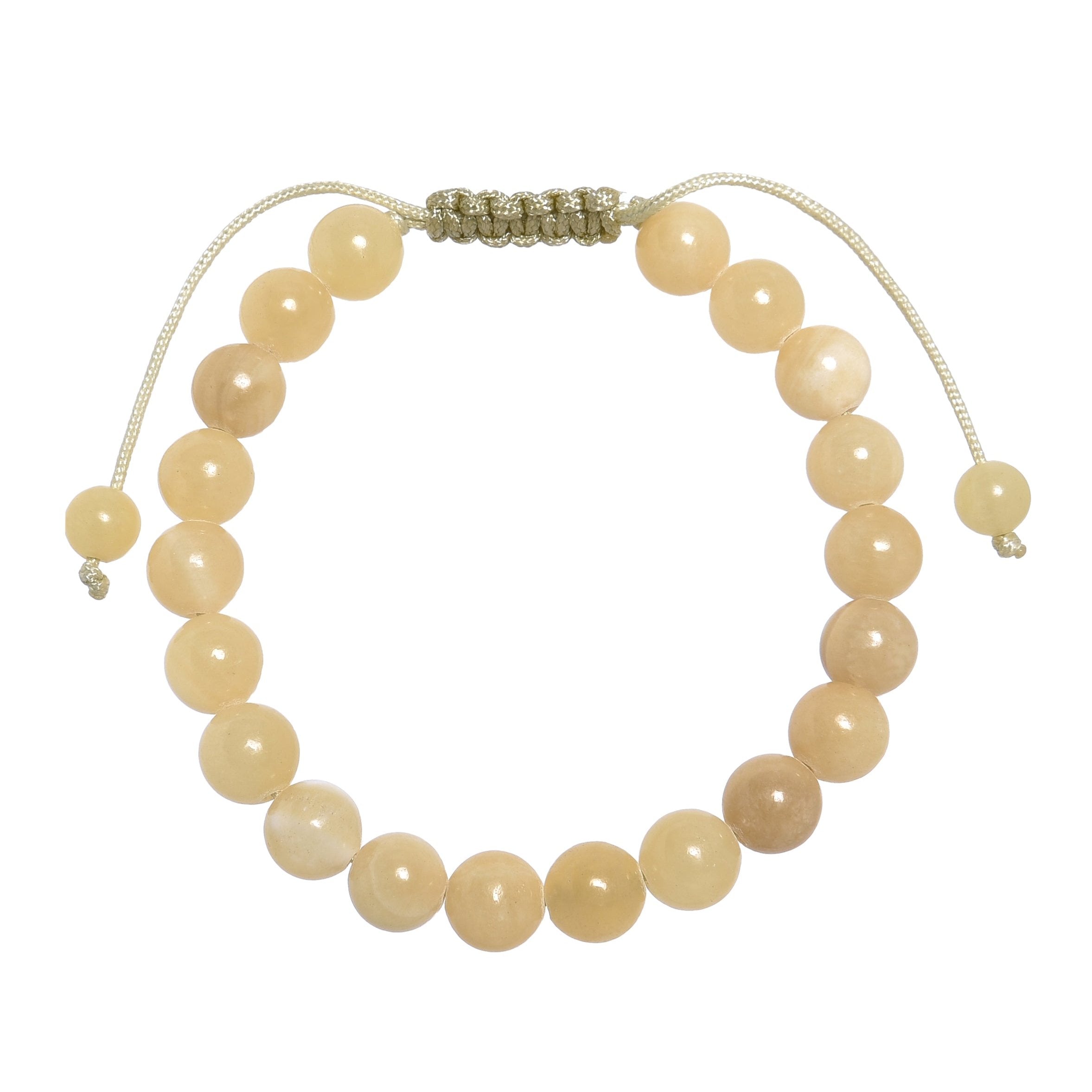 Yellow Jade Stone Braided Bracelet B4168-8MM