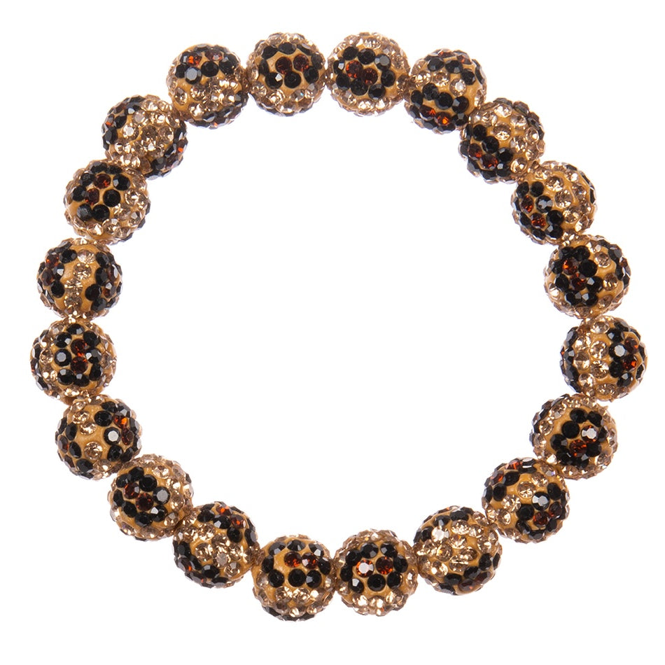 Leopard Print Bead Stretch Bracelet B4252