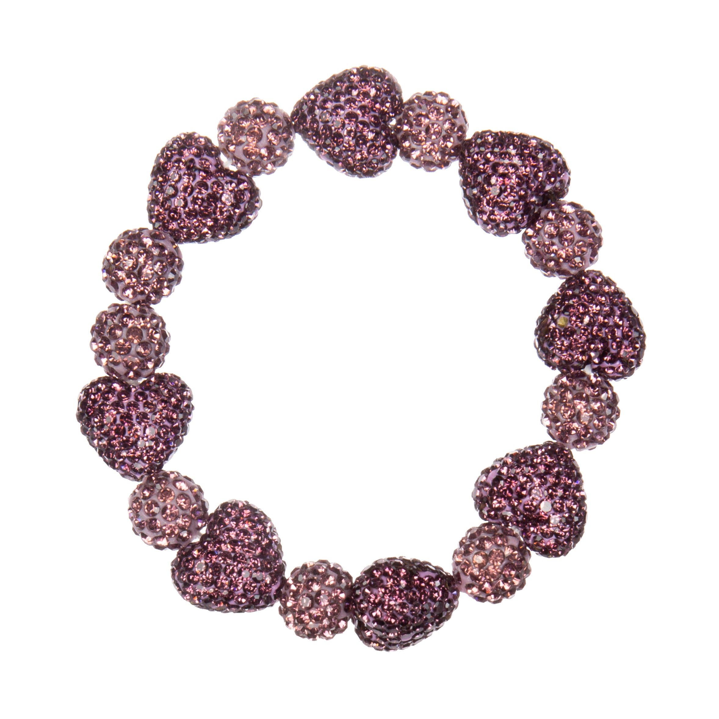 Heart Bead Rhinestone Bracelet B4259