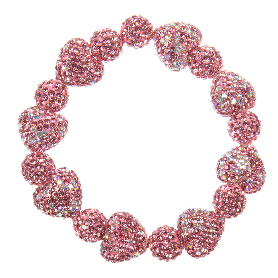 Heart Bead Rhinestone Bracelet B4259