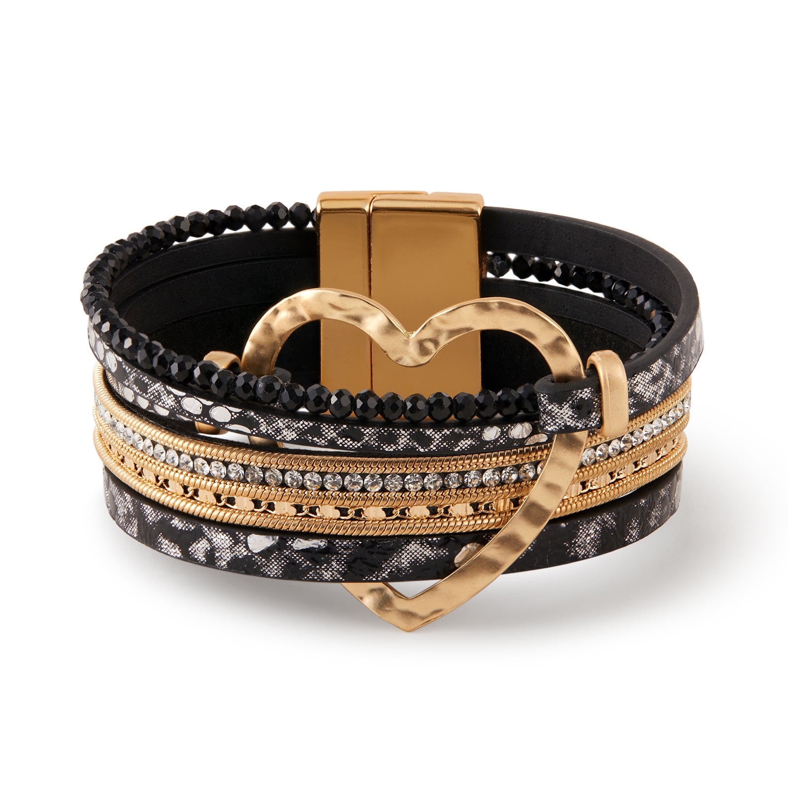 Retro Style Heart Shape Leather Bracelet B4286