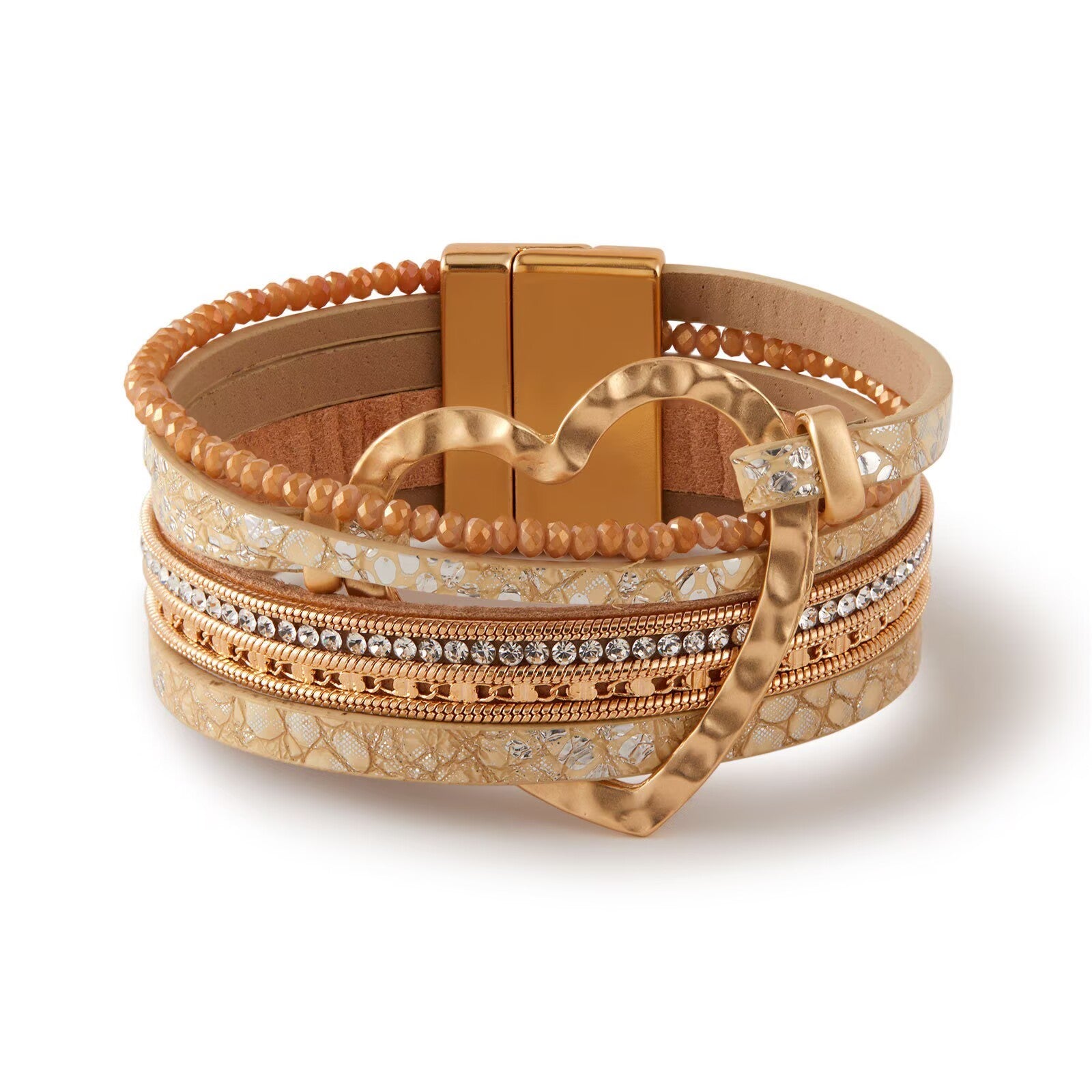 Retro Style Heart Shape Leather Bracelet B4286