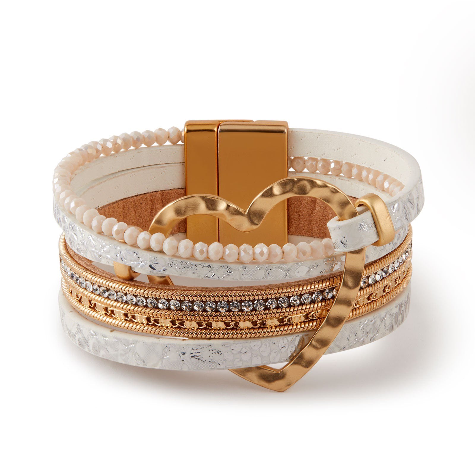 Retro Style Heart Shape Leather Bracelet B4286