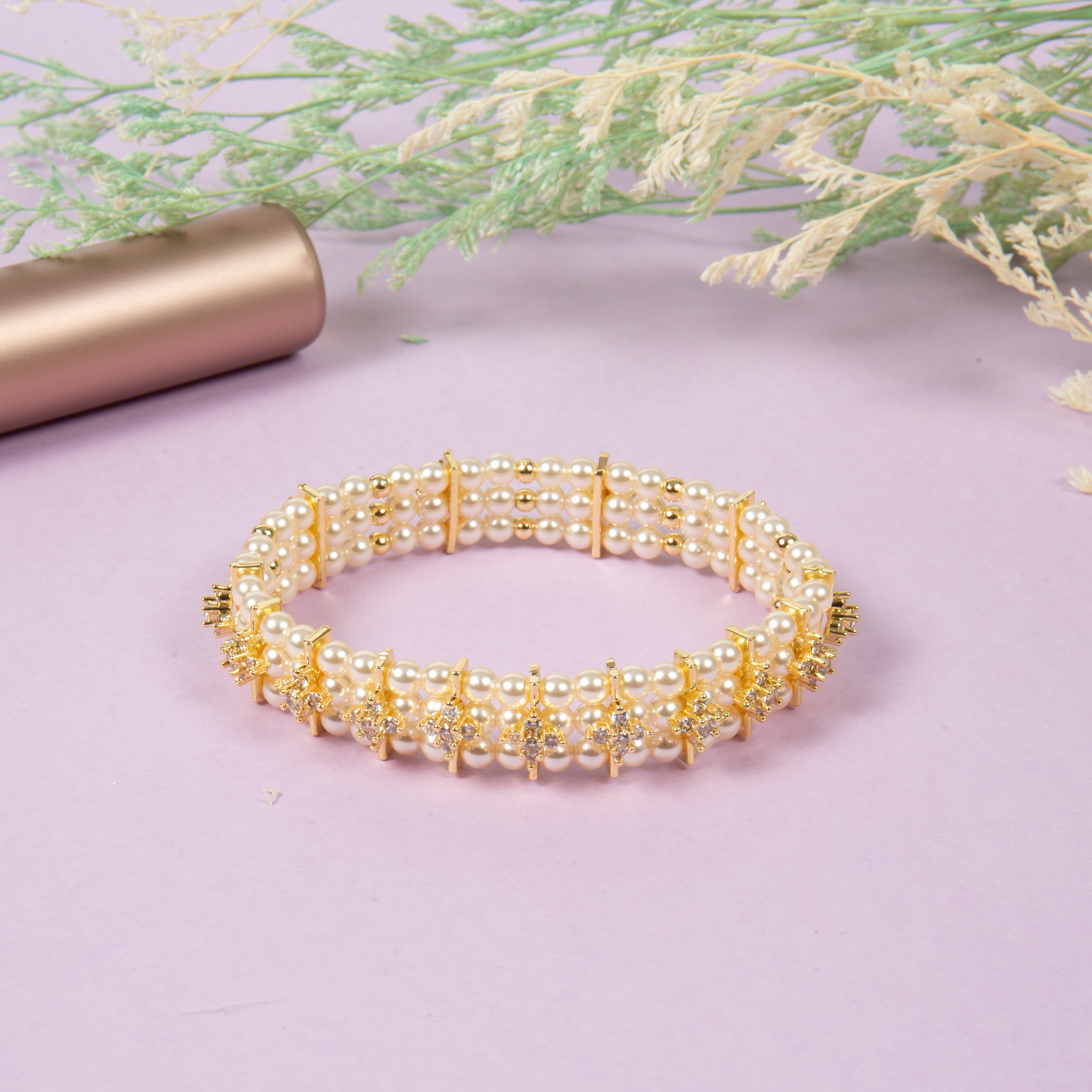 Flowers Cubic Zirconia Bracelet B4311