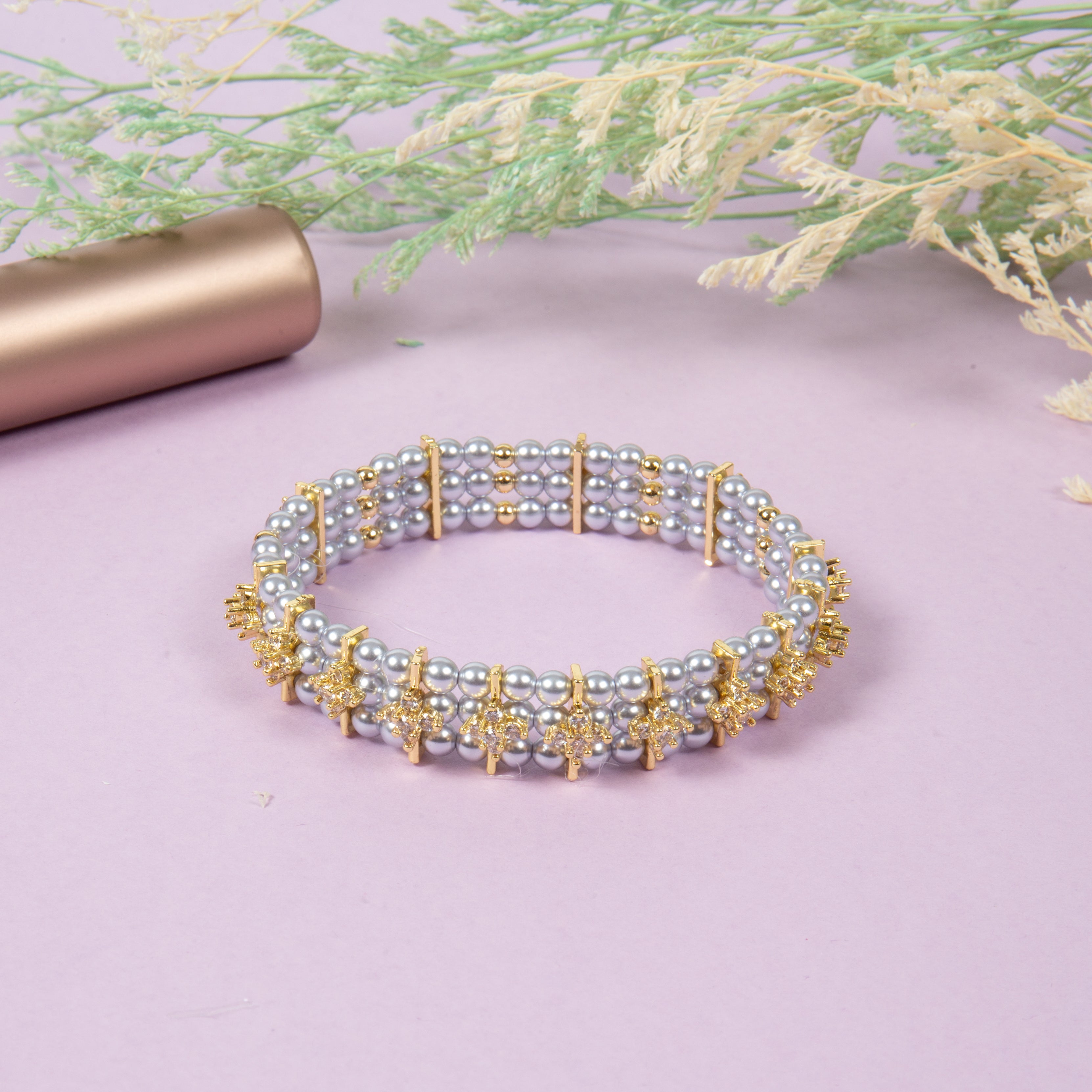 Flowers Cubic Zirconia Bracelet B4311