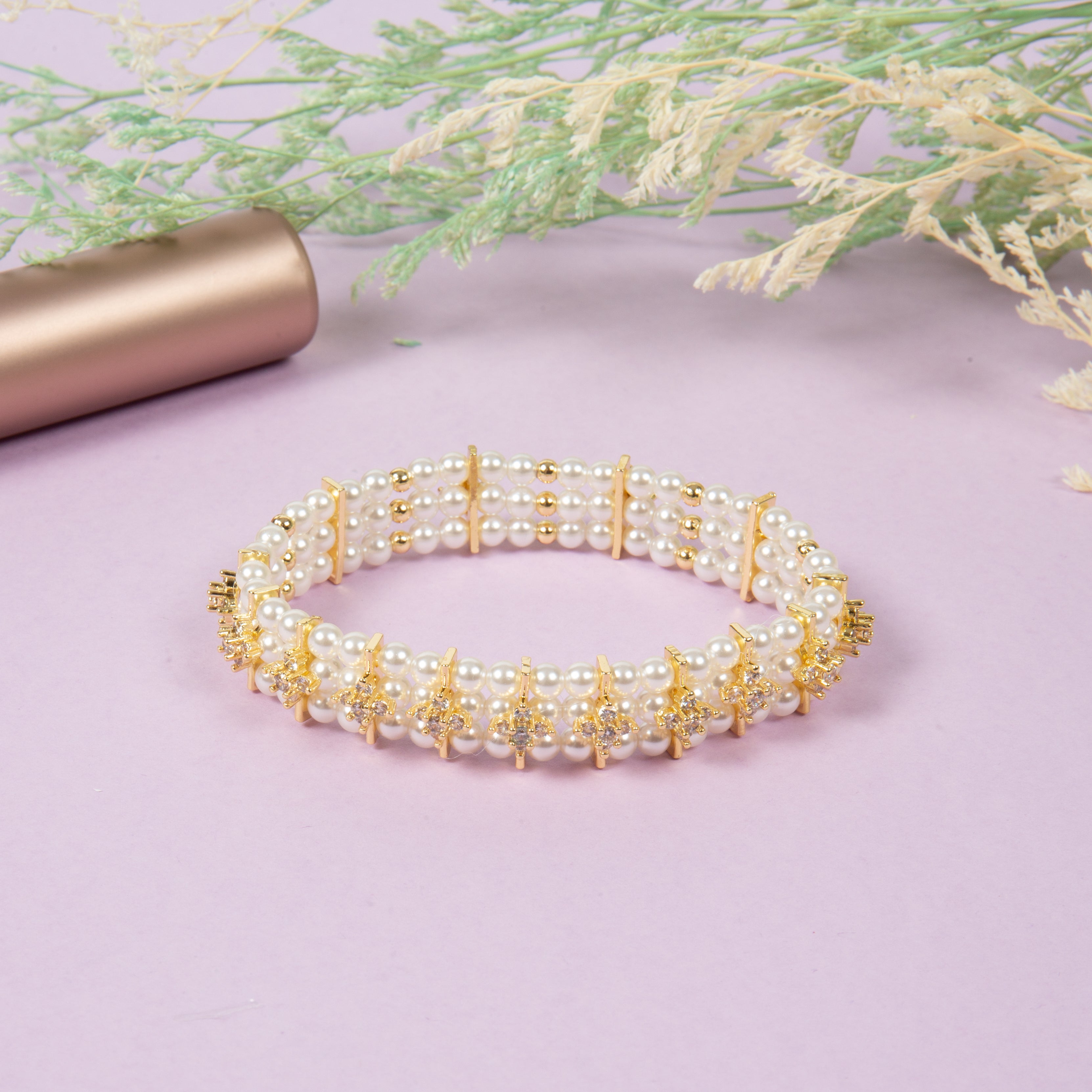 Flowers Cubic Zirconia Bracelet B4311