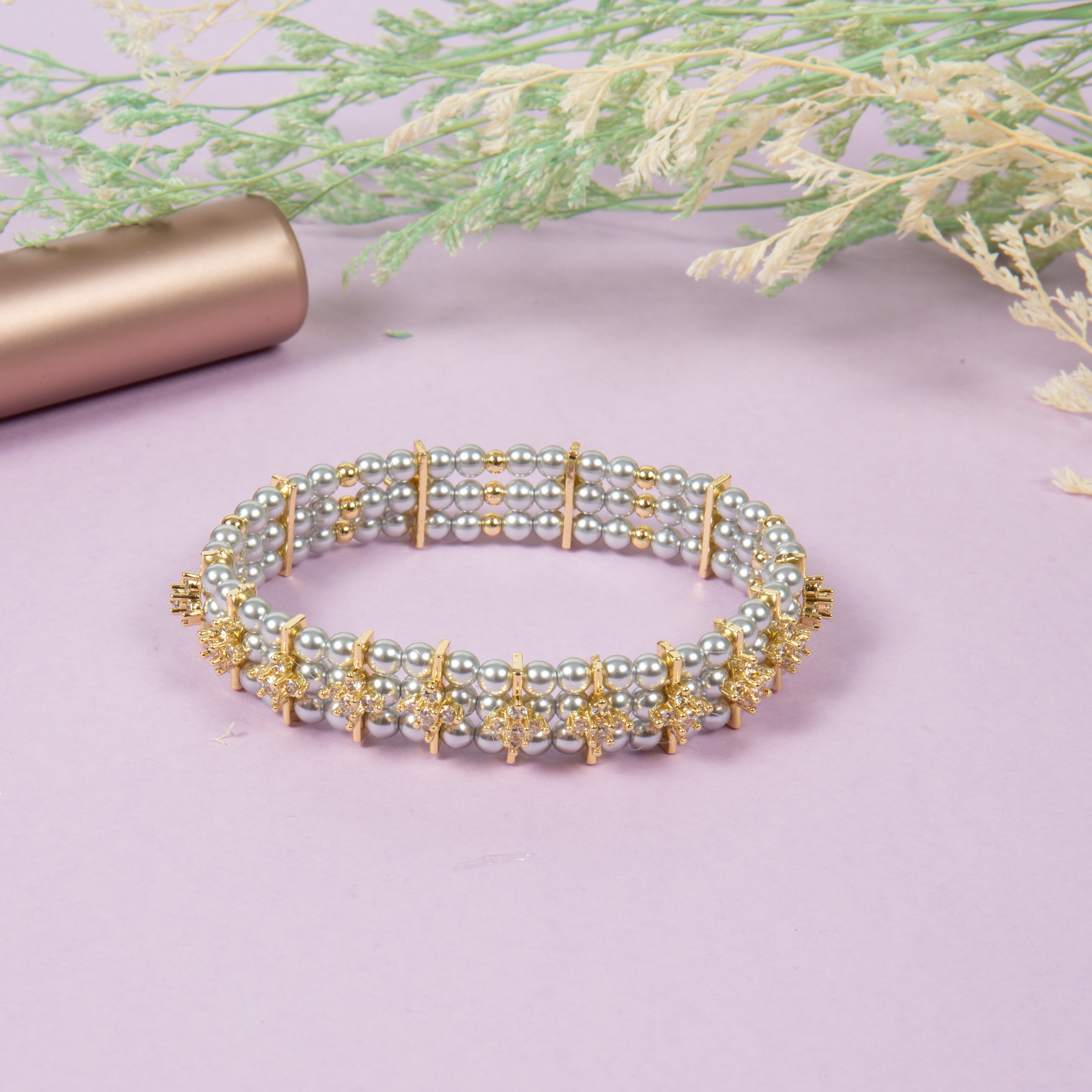 Flowers Cubic Zirconia Bracelet B4311