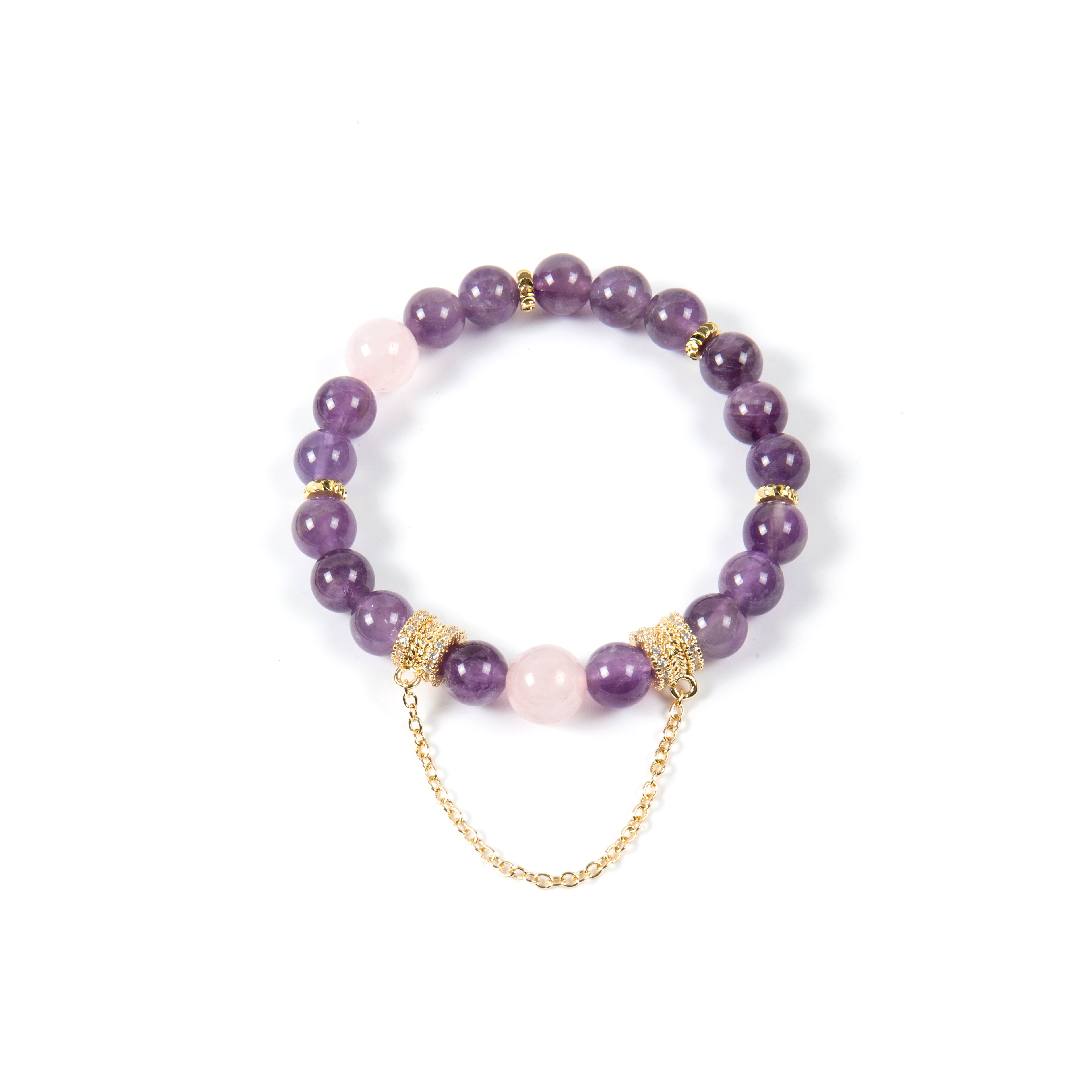 18K Gold Plated Various Stones Cubic Zirconia Strech Bracelet B4318