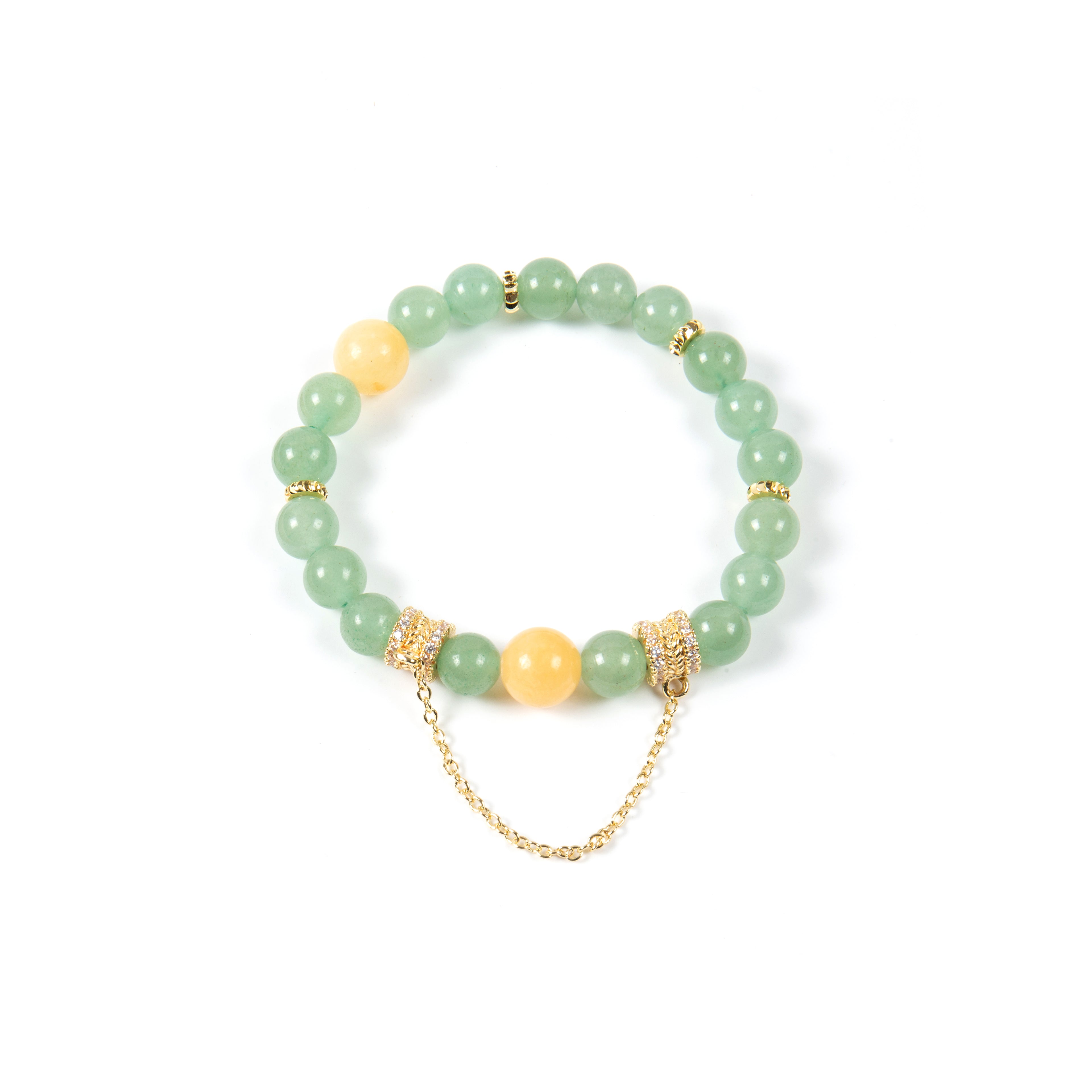 18K Gold Plated Various Stones Cubic Zirconia Strech Bracelet B4318