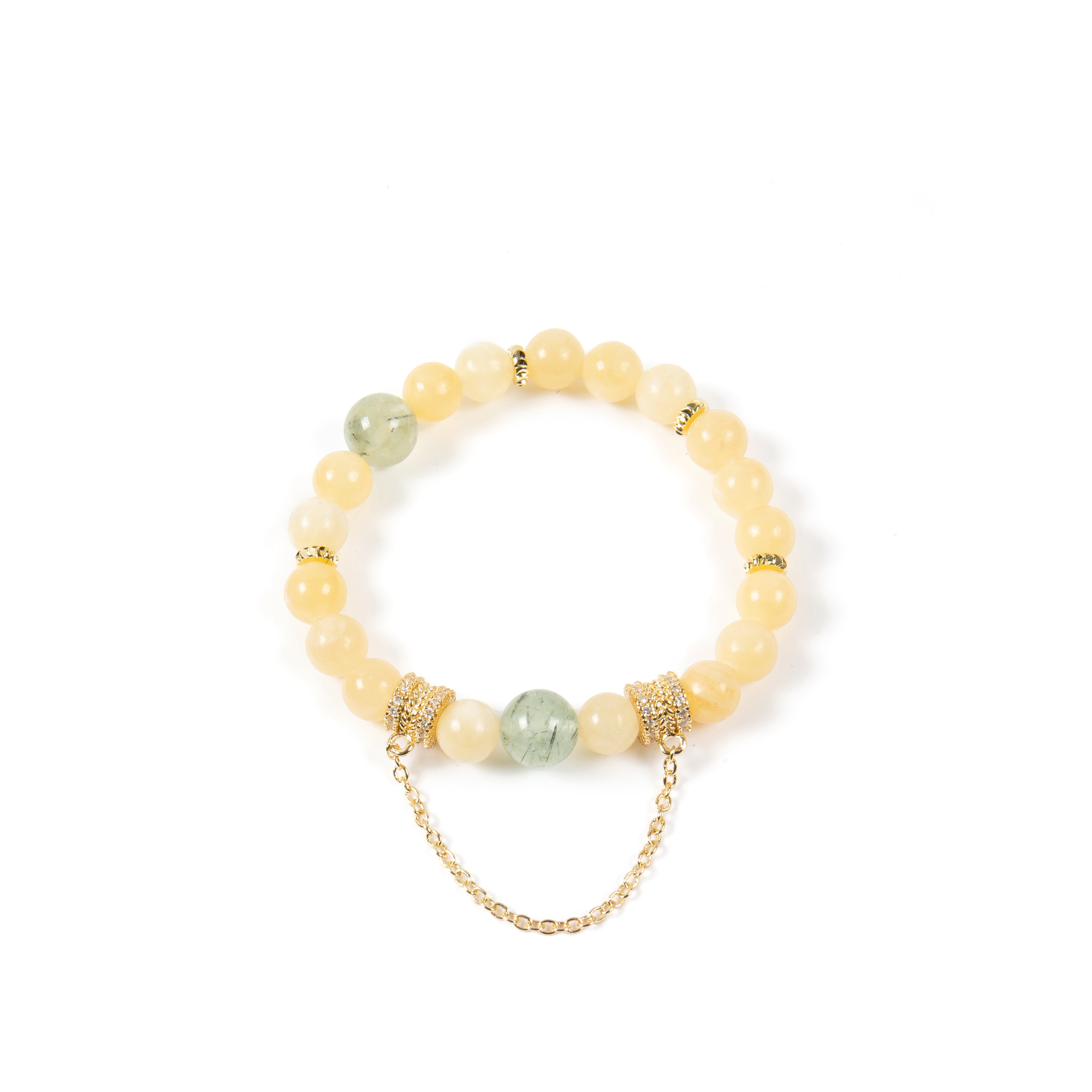 18K Gold Plated Various Stones Cubic Zirconia Strech Bracelet B4318