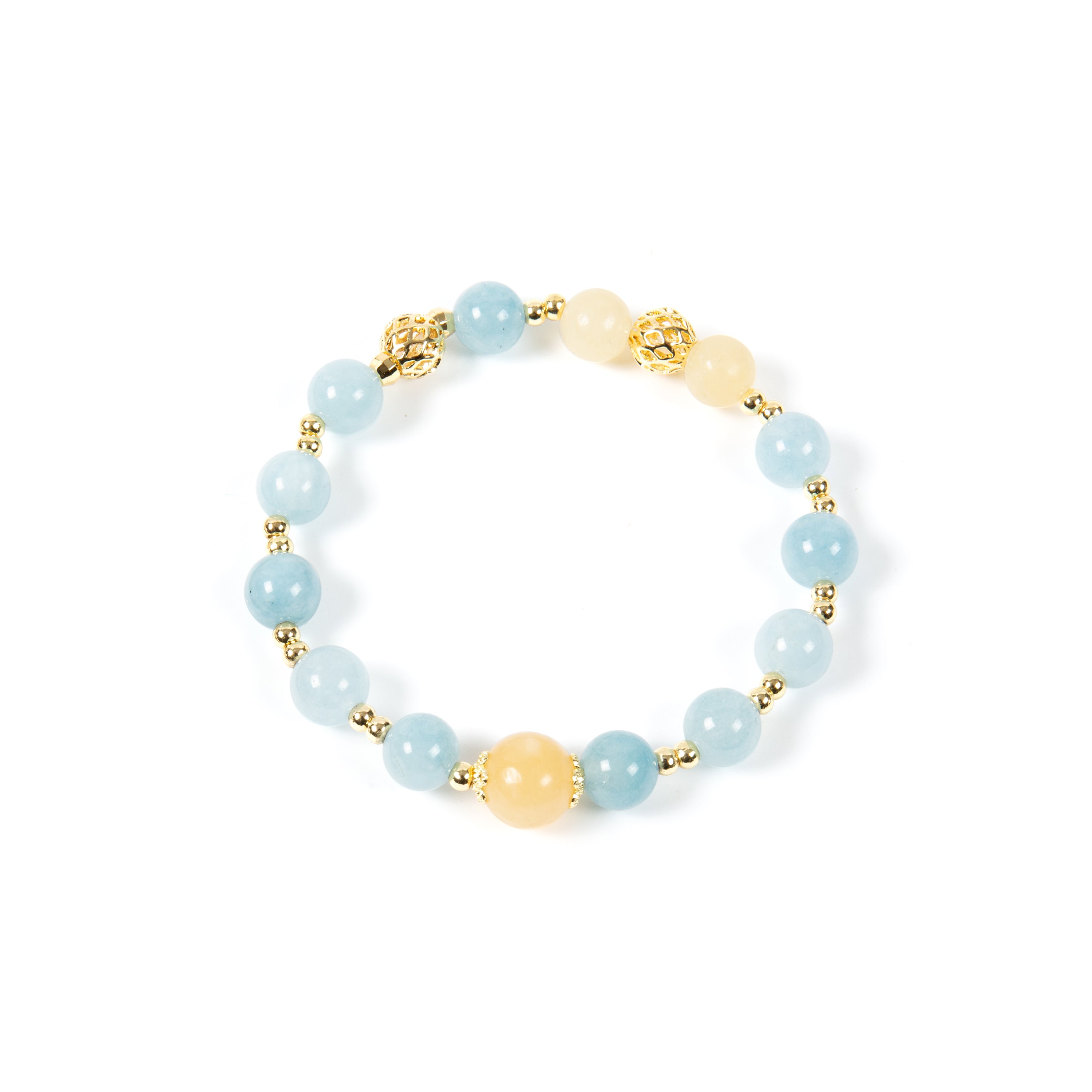 18K Gold Plated Various Stones Strech Bracelet B4320