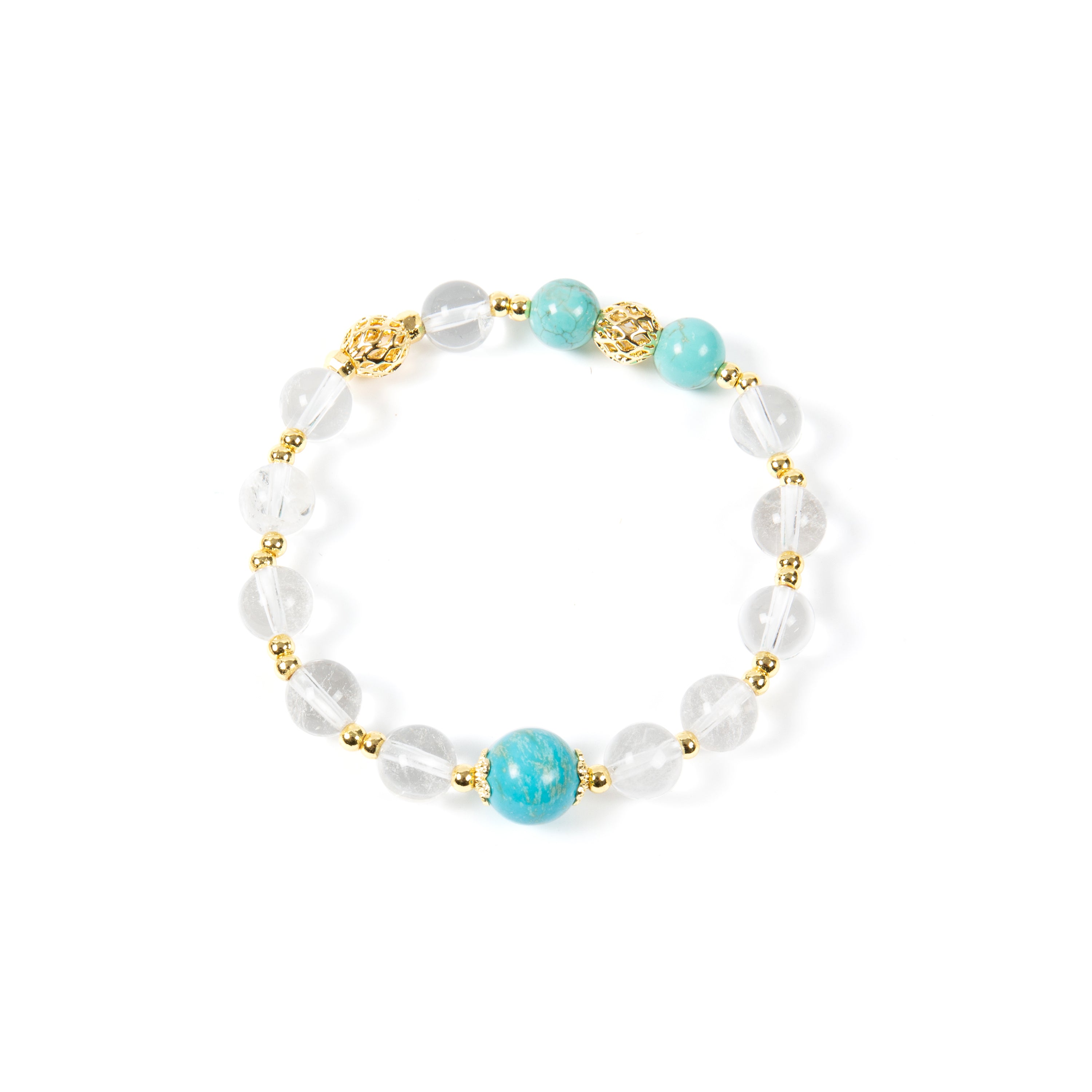 18K Gold Plated Various Stones Strech Bracelet B4320