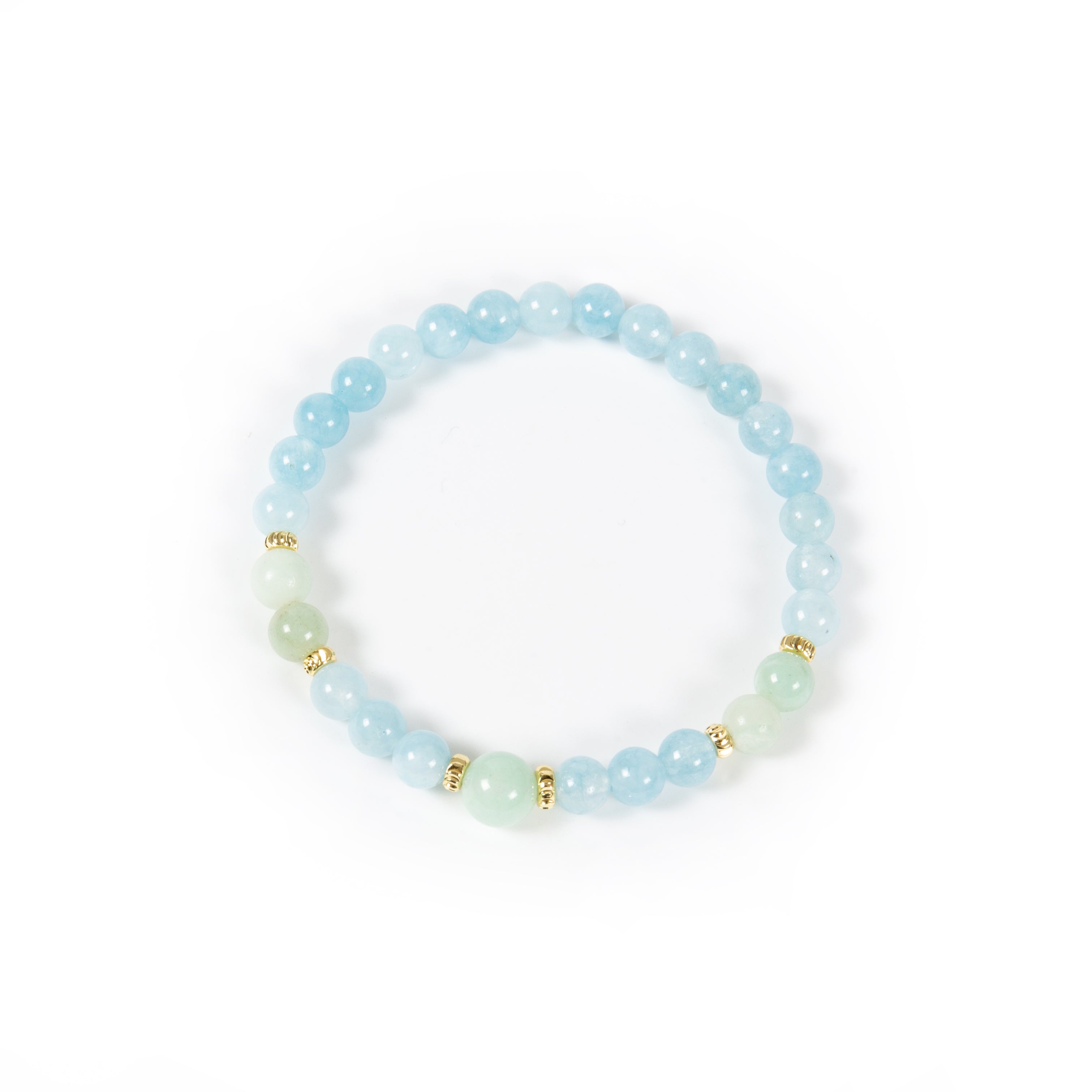 18K Gold Plated Various Stones Strech Bracelet B4321