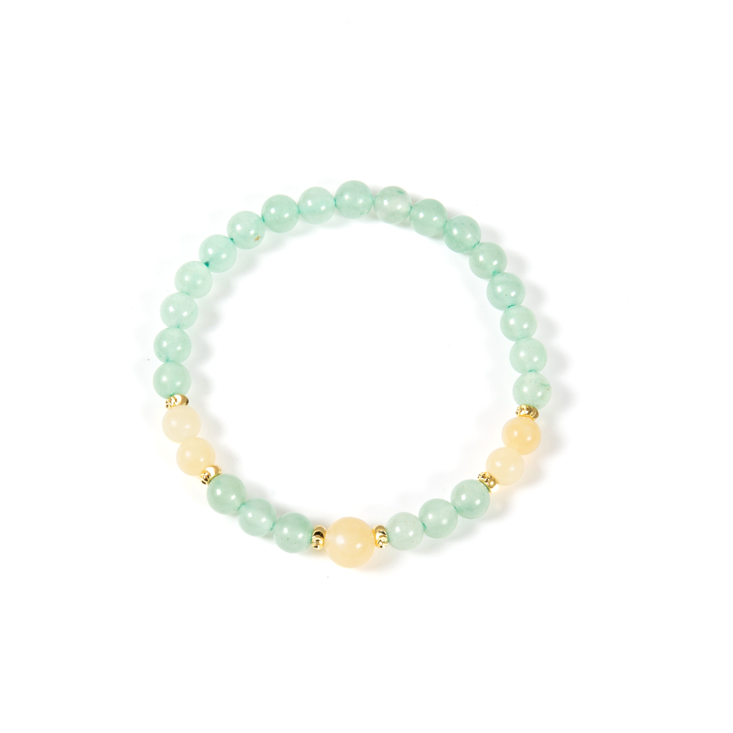 18K Gold Plated Various Stones Strech Bracelet B4321