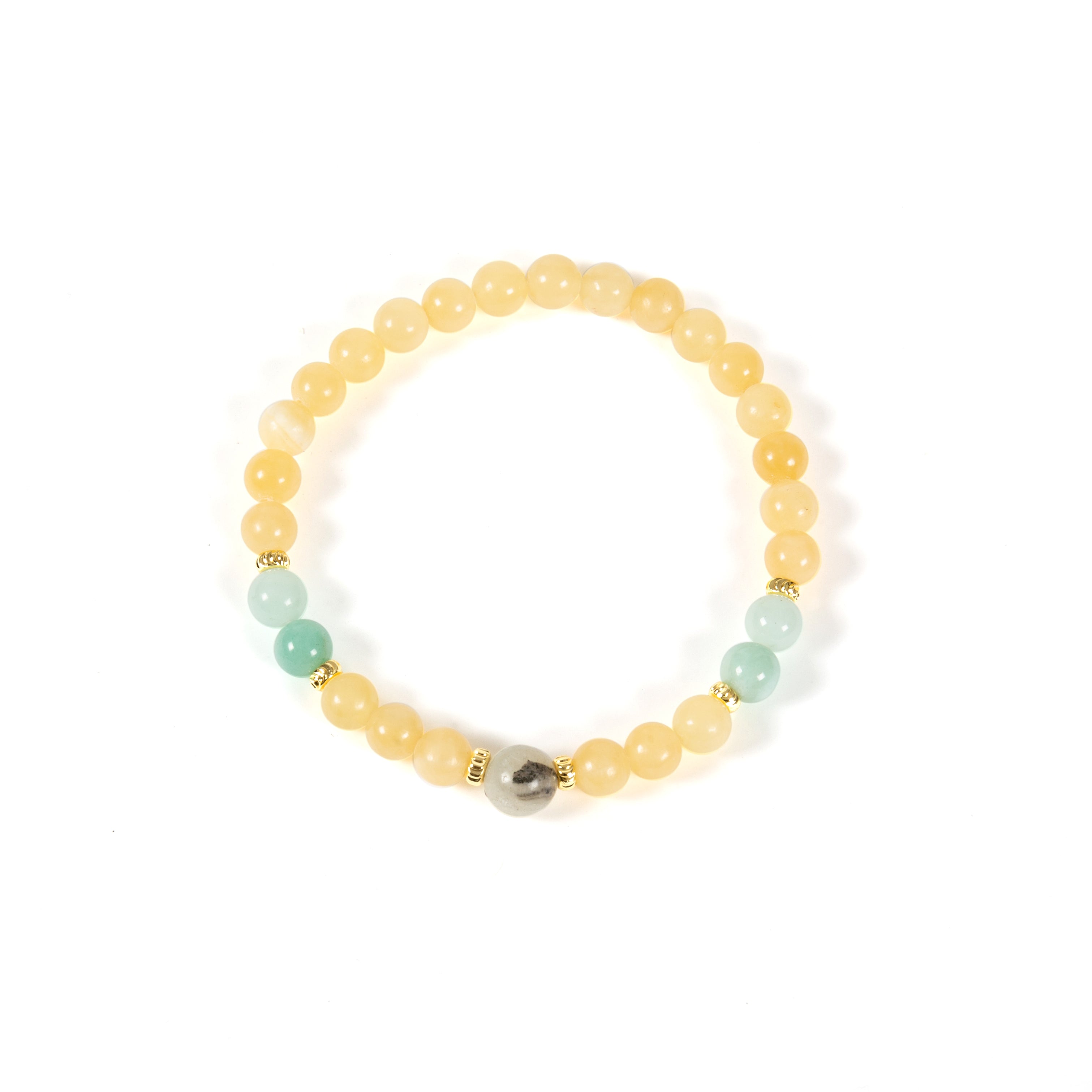 18K Gold Plated Various Stones Strech Bracelet B4321