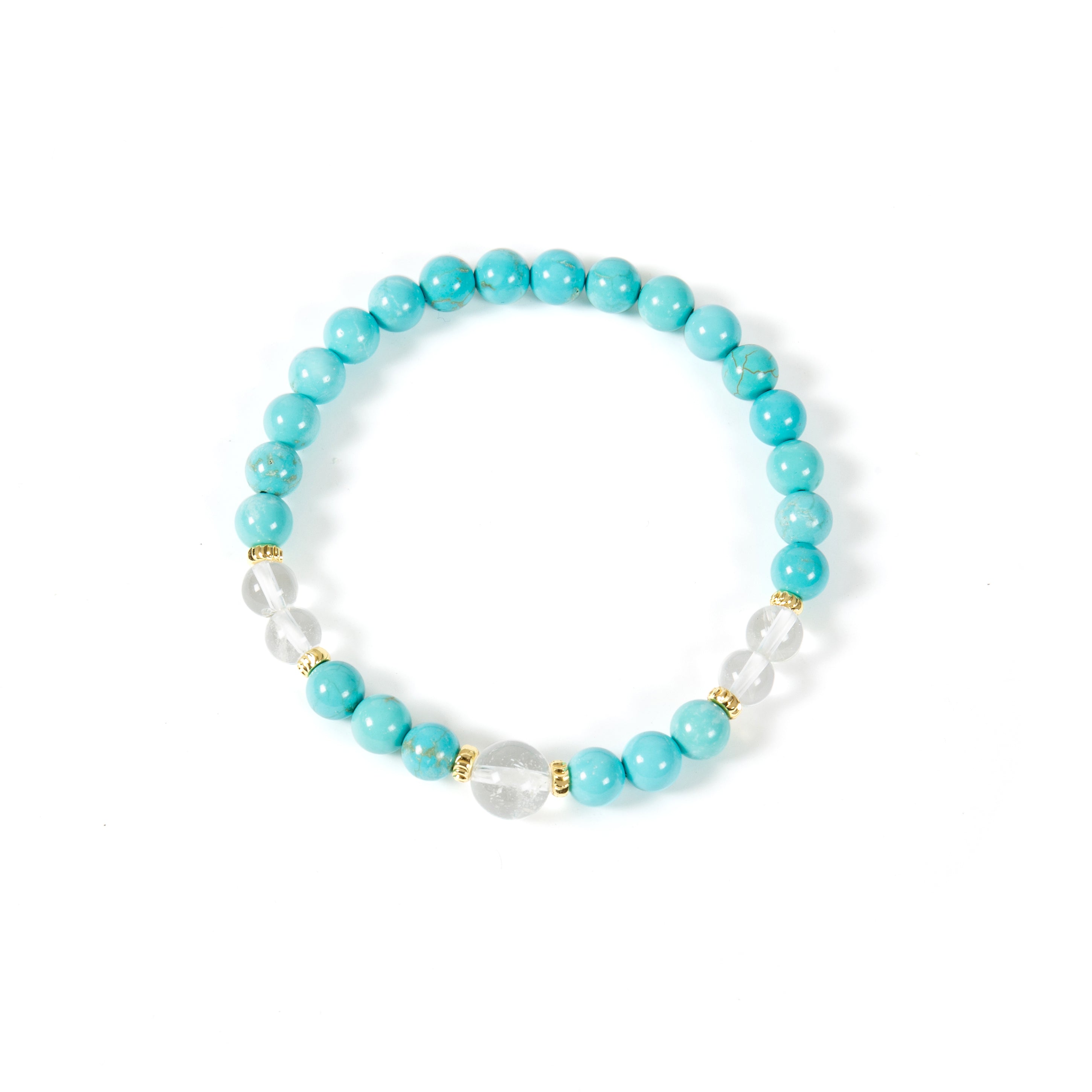 18K Gold Plated Various Stones Strech Bracelet B4321