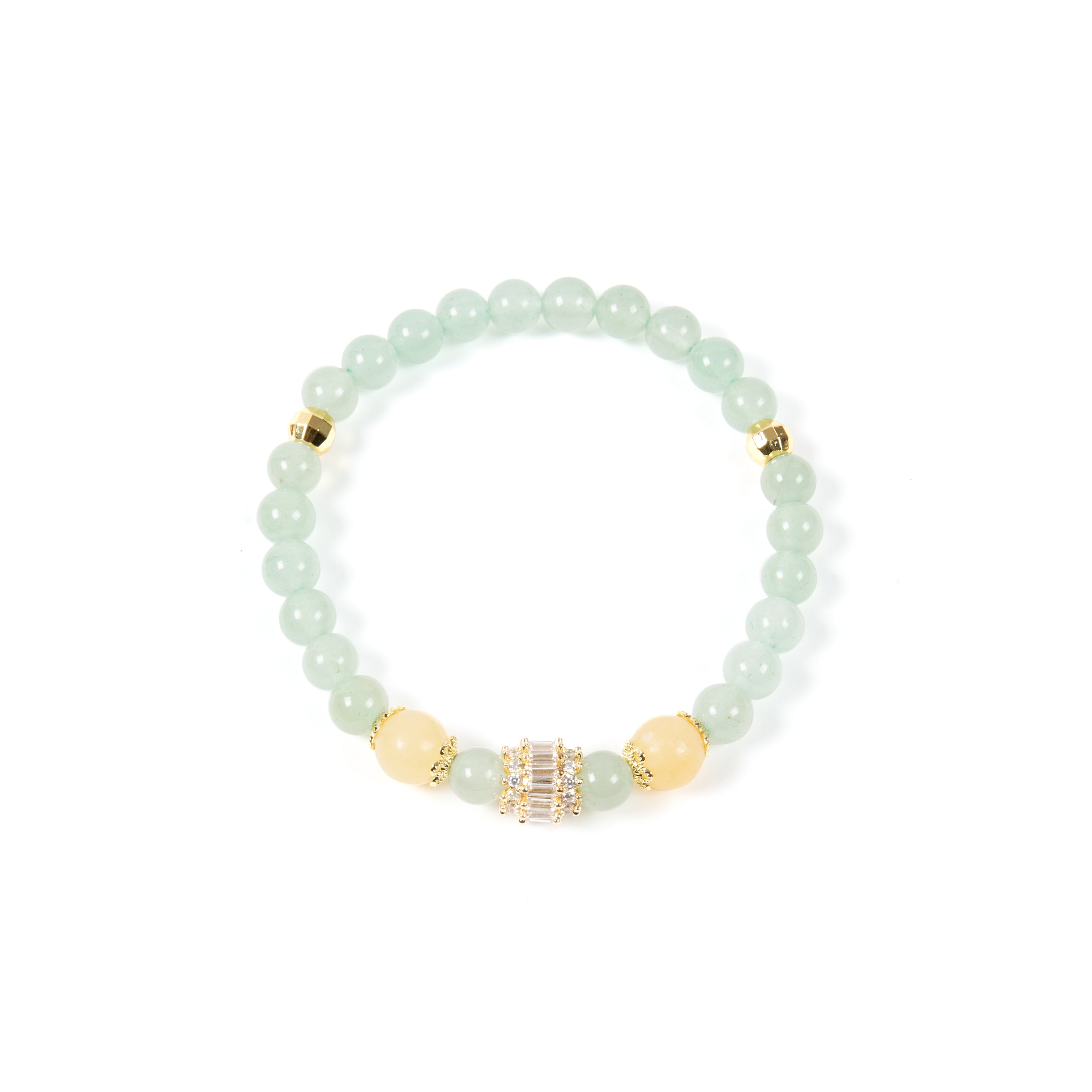 18K Gold Plated Various Stones Cubic Zirconia Strech Bracelet B4322