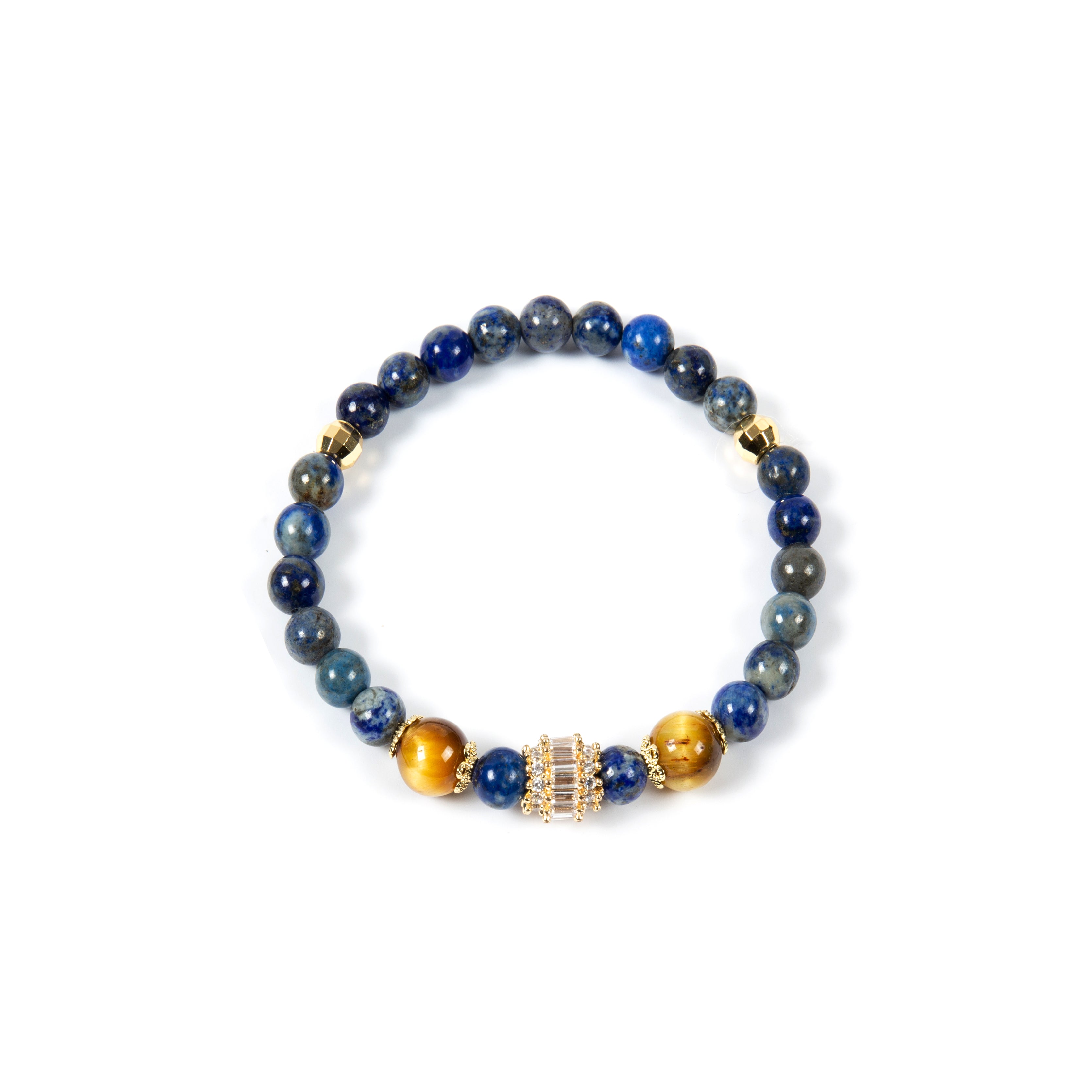 18K Gold Plated Various Stones Cubic Zirconia Strech Bracelet B4322