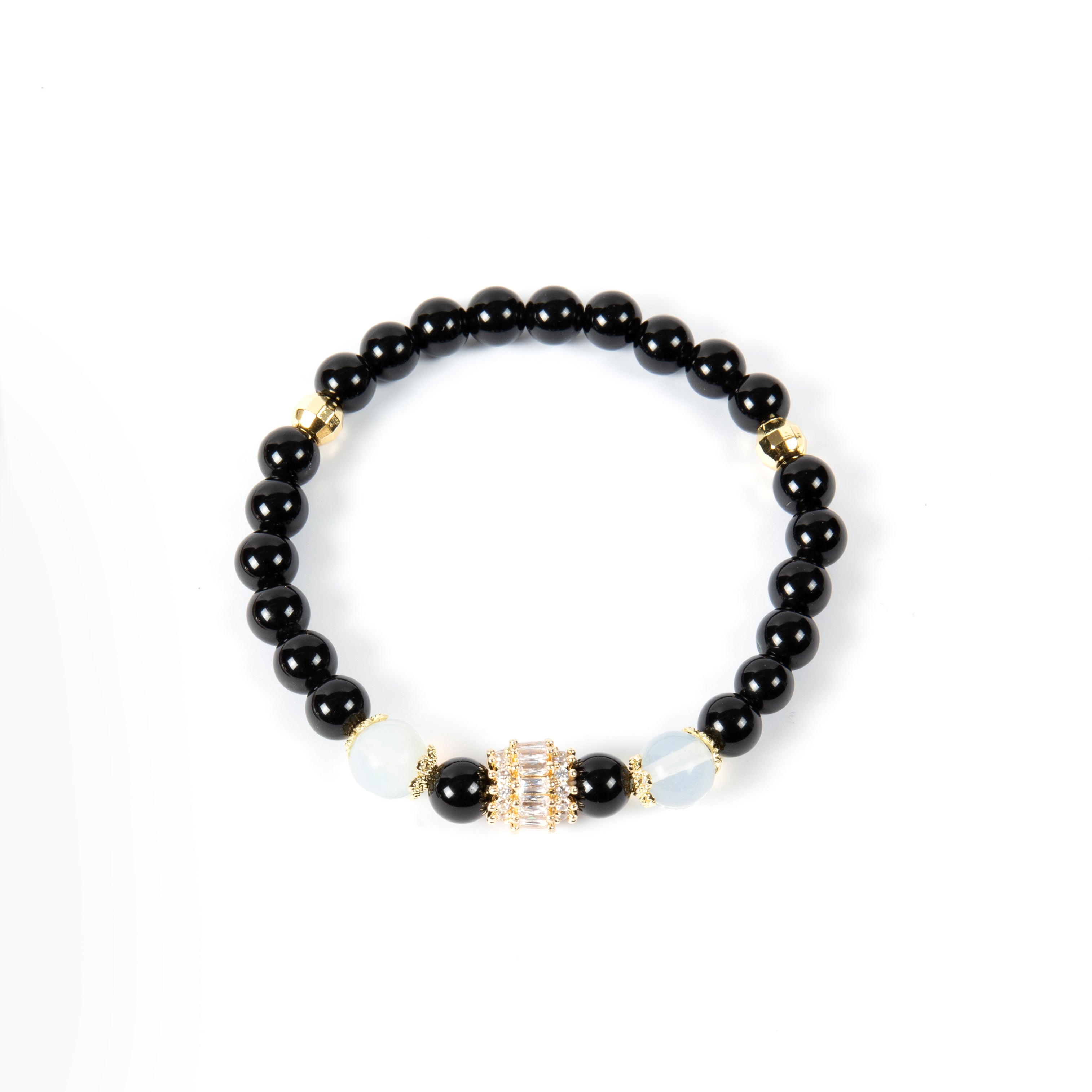 18K Gold Plated Various Stones Cubic Zirconia Strech Bracelet B4322