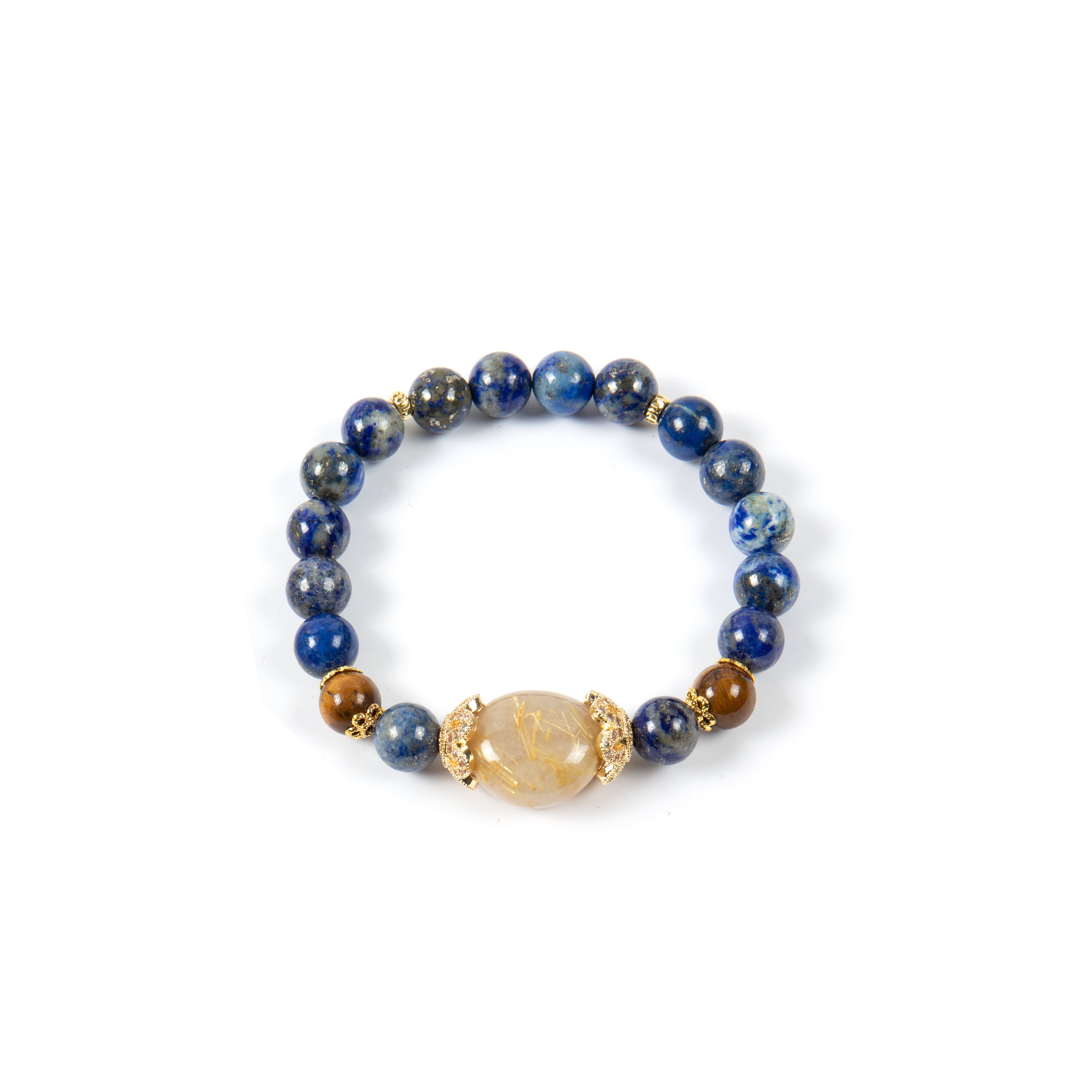 18K Gold Plated Various Stones Cubic Zirconia Strech Bracelet B4323