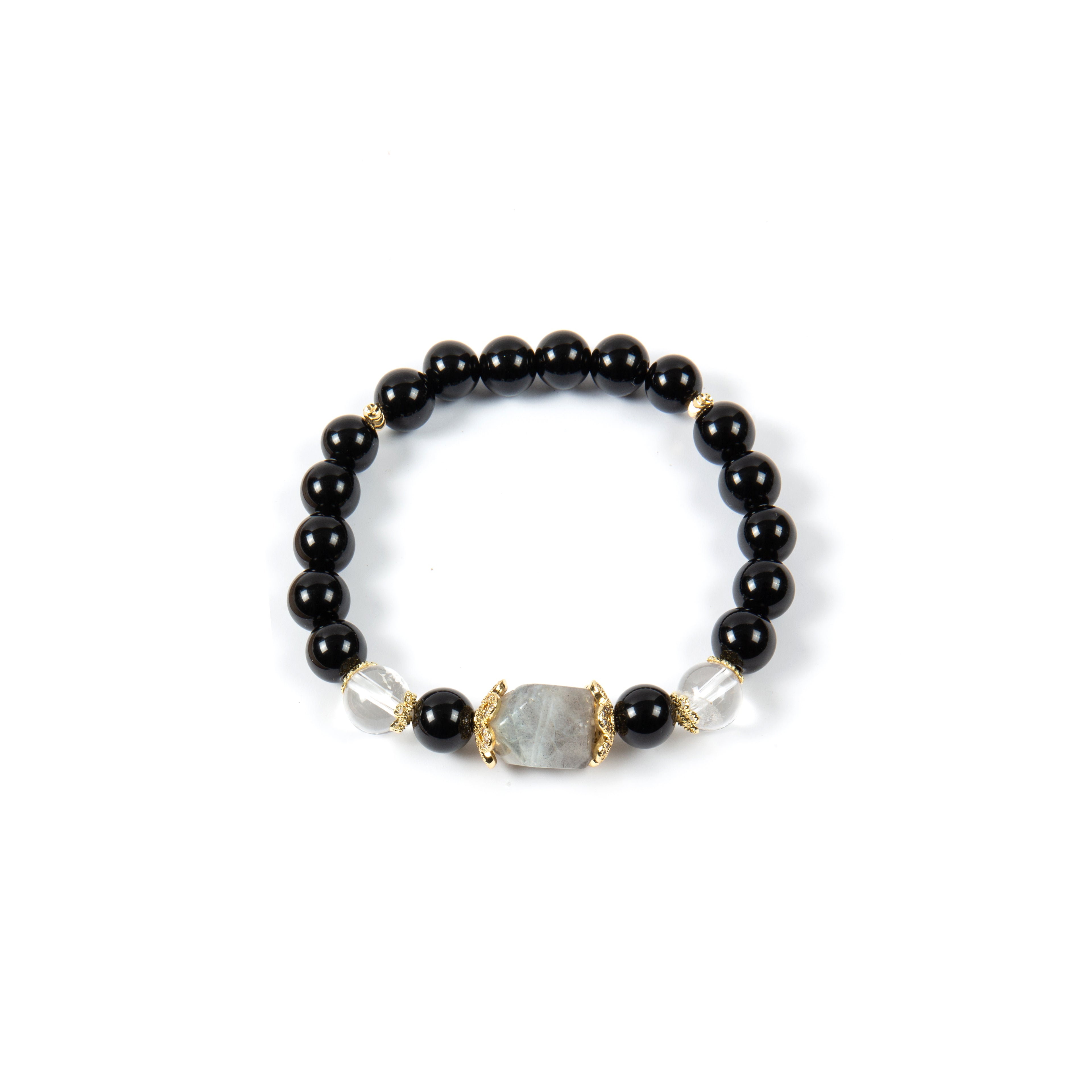 18K Gold Plated Various Stones Cubic Zirconia Strech Bracelet B4323