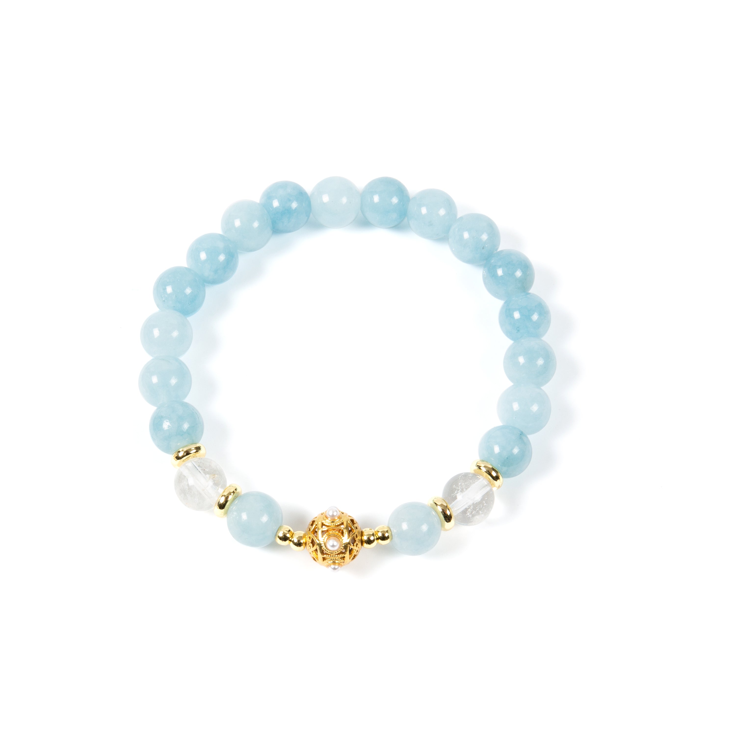 18K Gold Plated Various Stones Strech Bracelet B4324