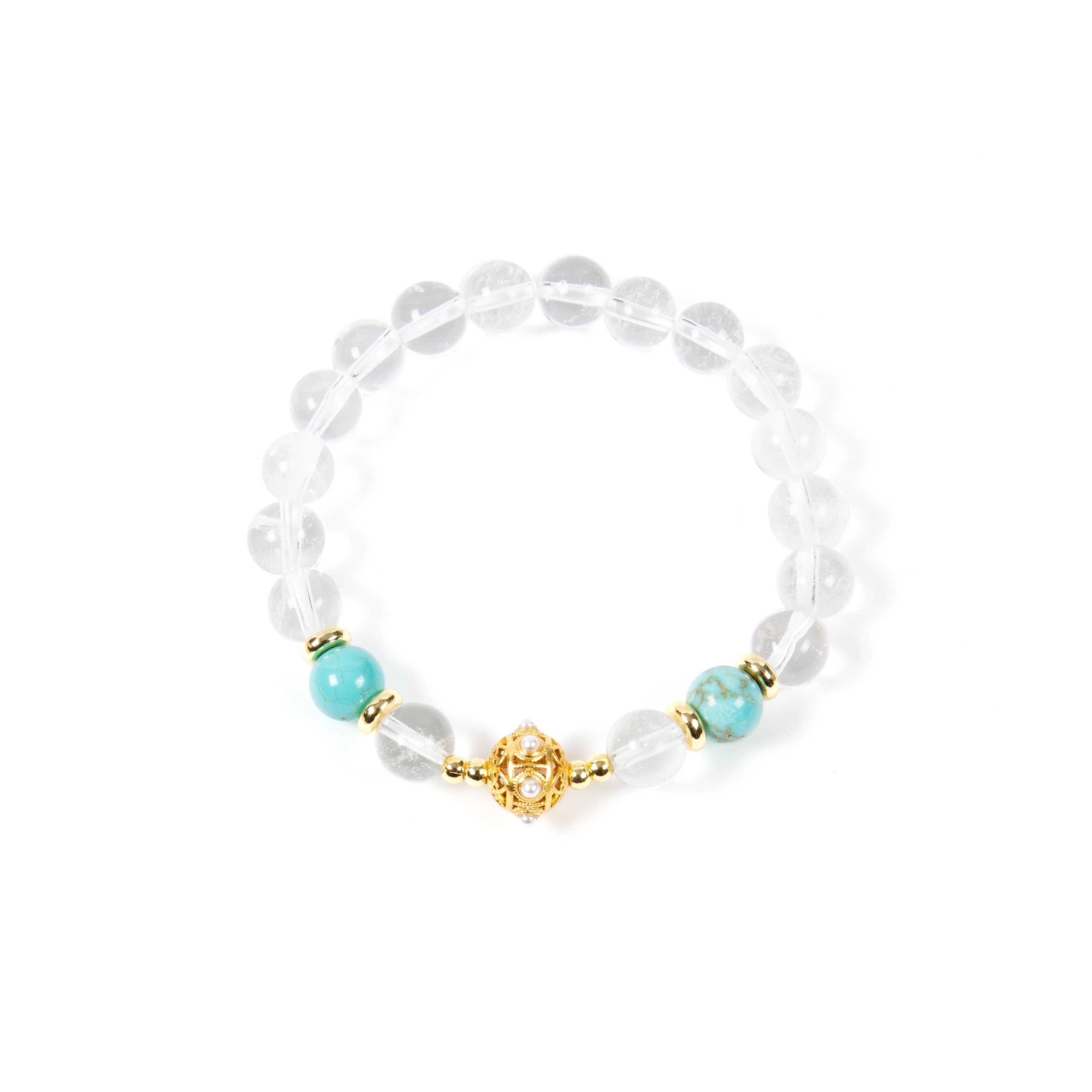 18K Gold Plated Various Stones Strech Bracelet B4317