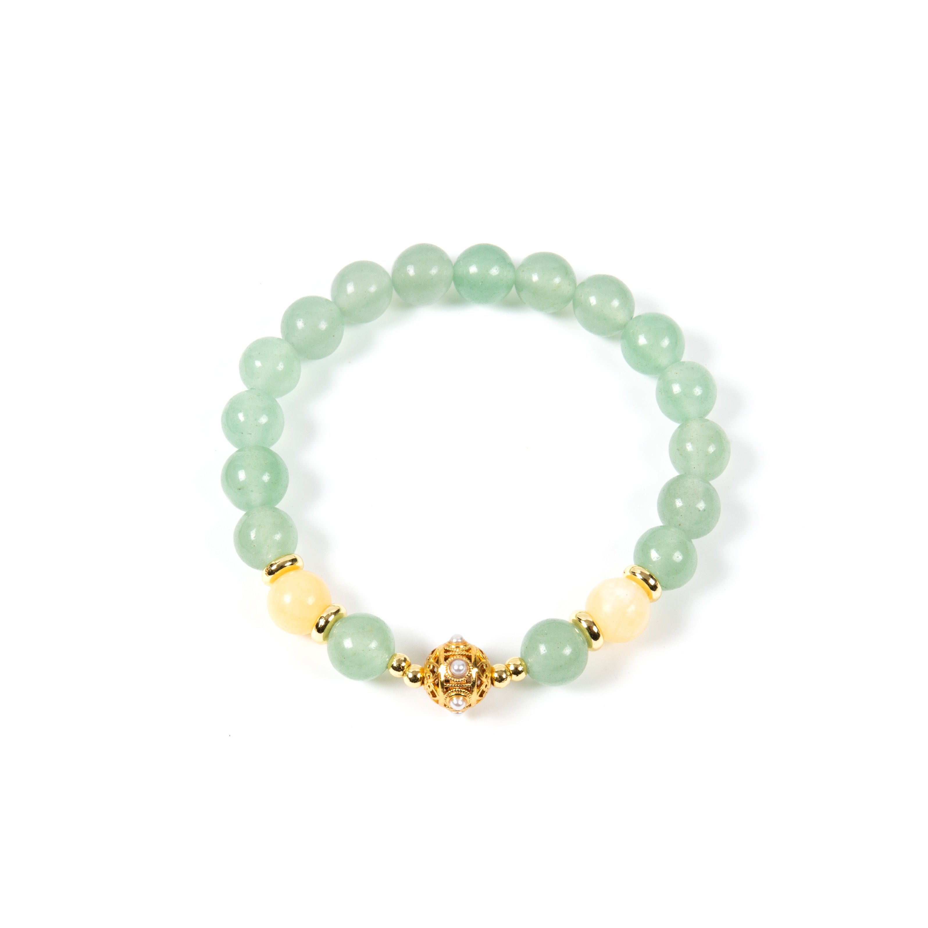 18K Gold Plated Various Stones Strech Bracelet B4317