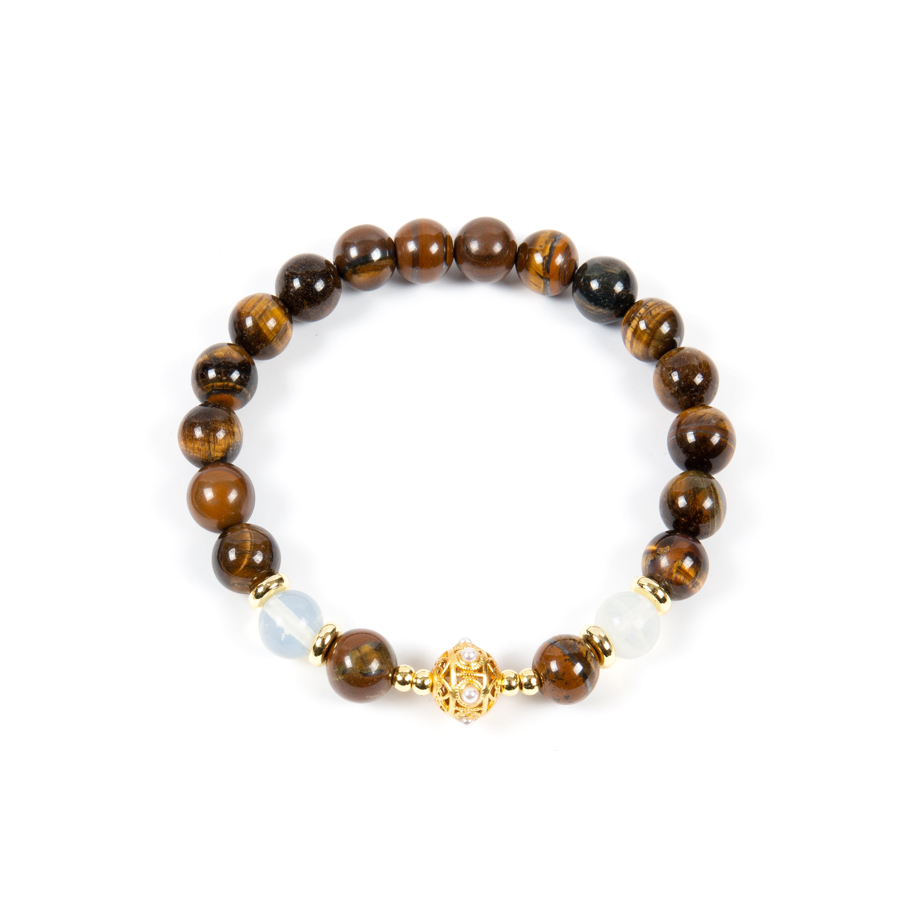 18K Gold Plated Various Stones Strech Bracelet B4324