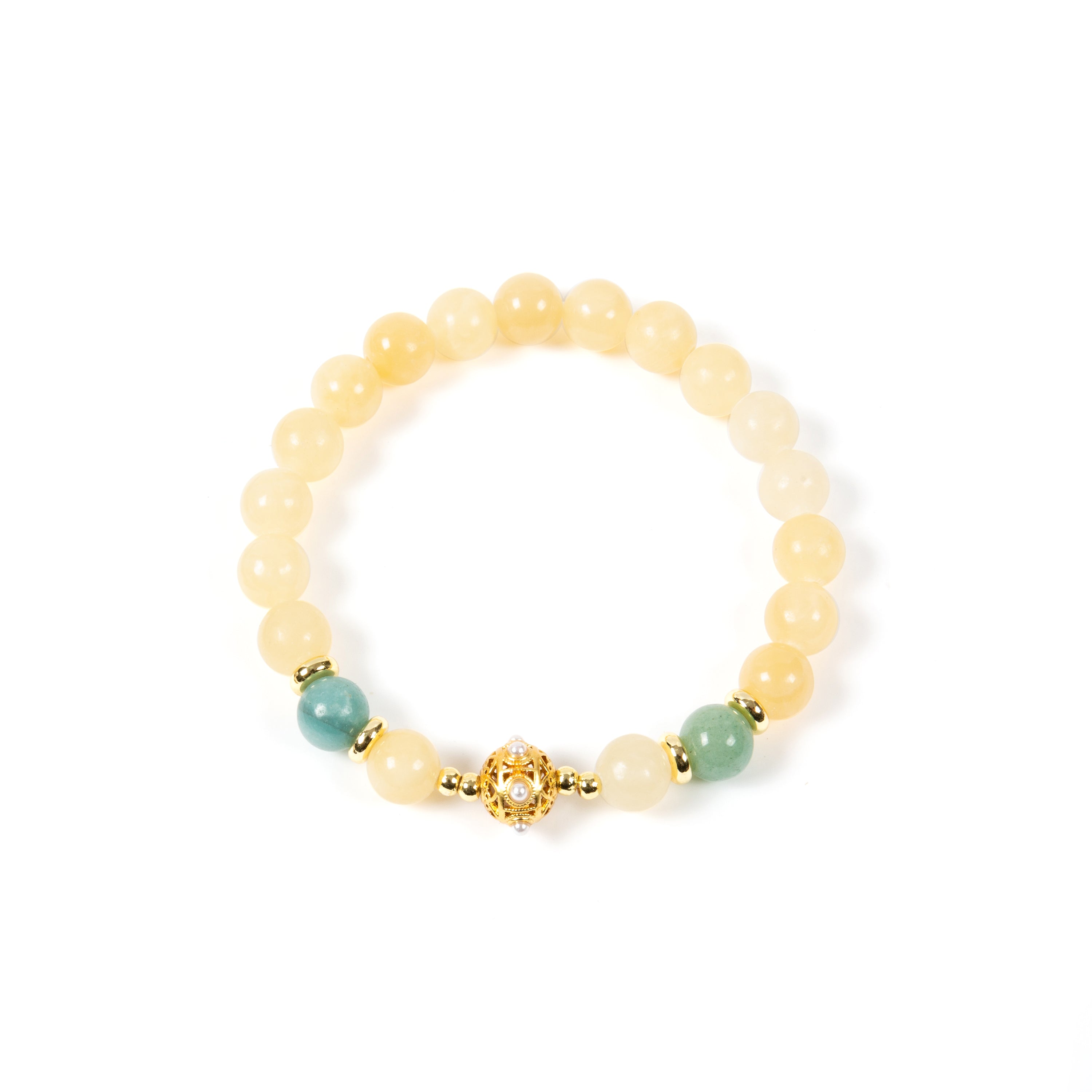 18K Gold Plated Various Stones Strech Bracelet B4317