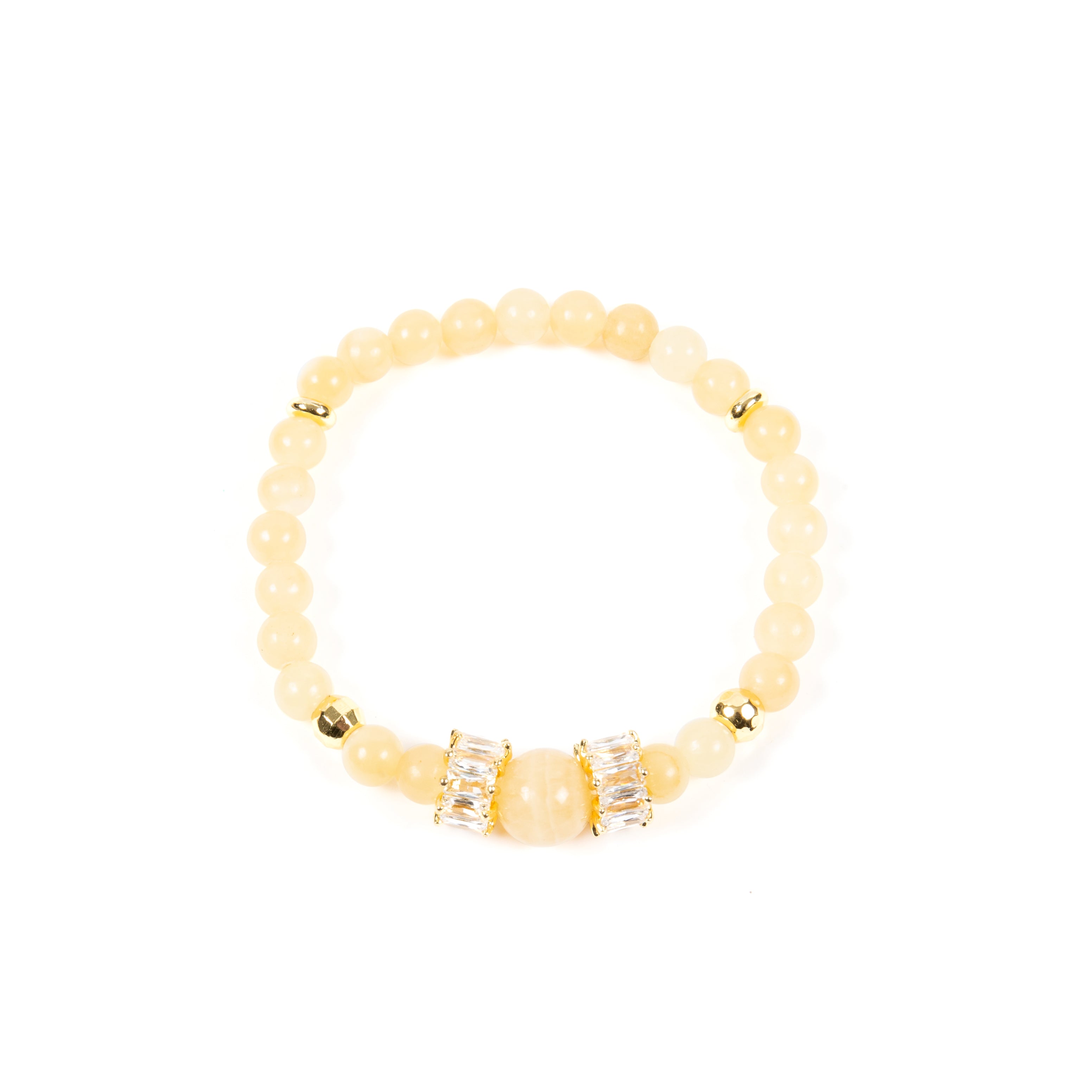 18K Gold Plated Various Stones Cubic Zirconia Strech Bracelet B4325