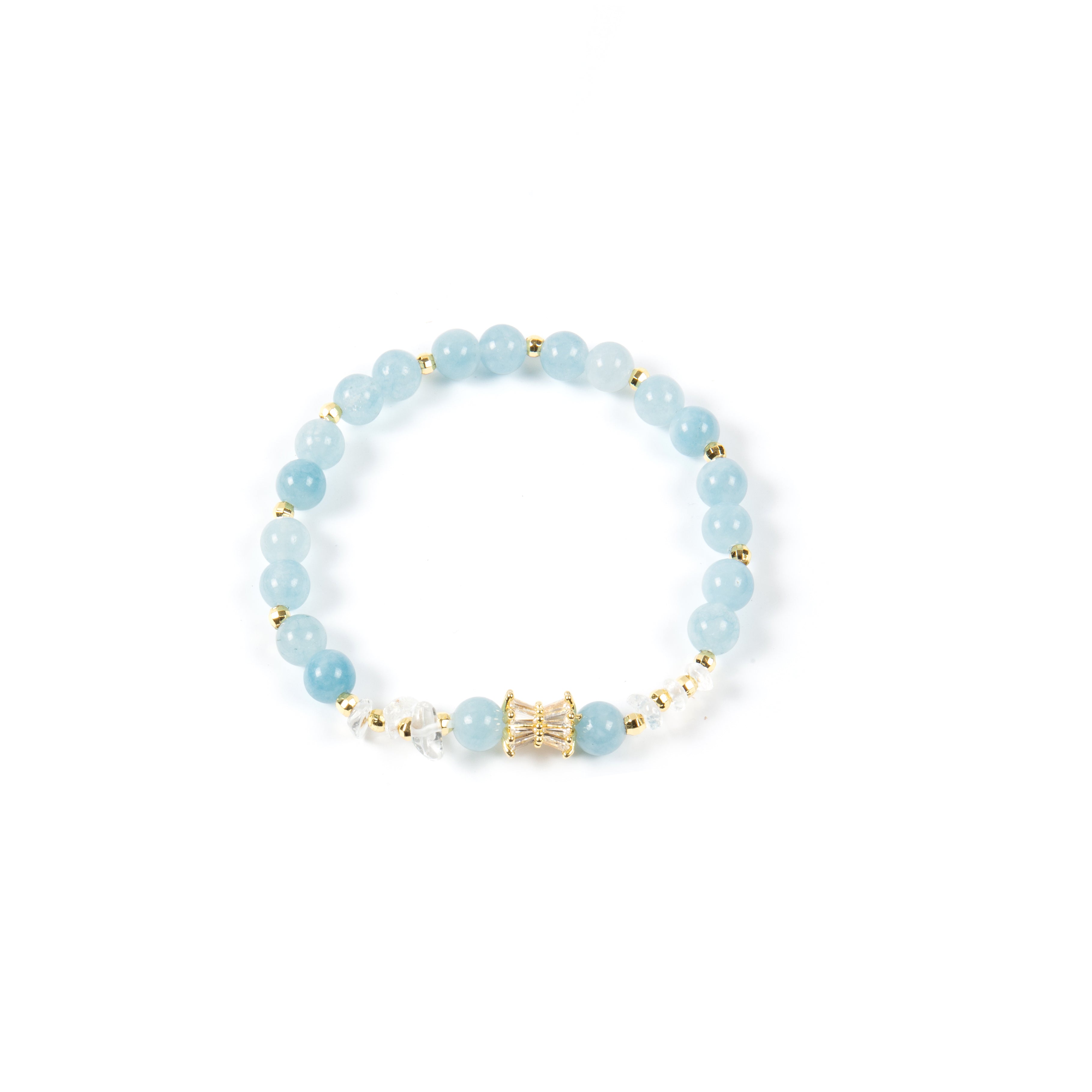 18K Gold Plated Various Stones Cubic Zirconia Strech Bracelet B4327