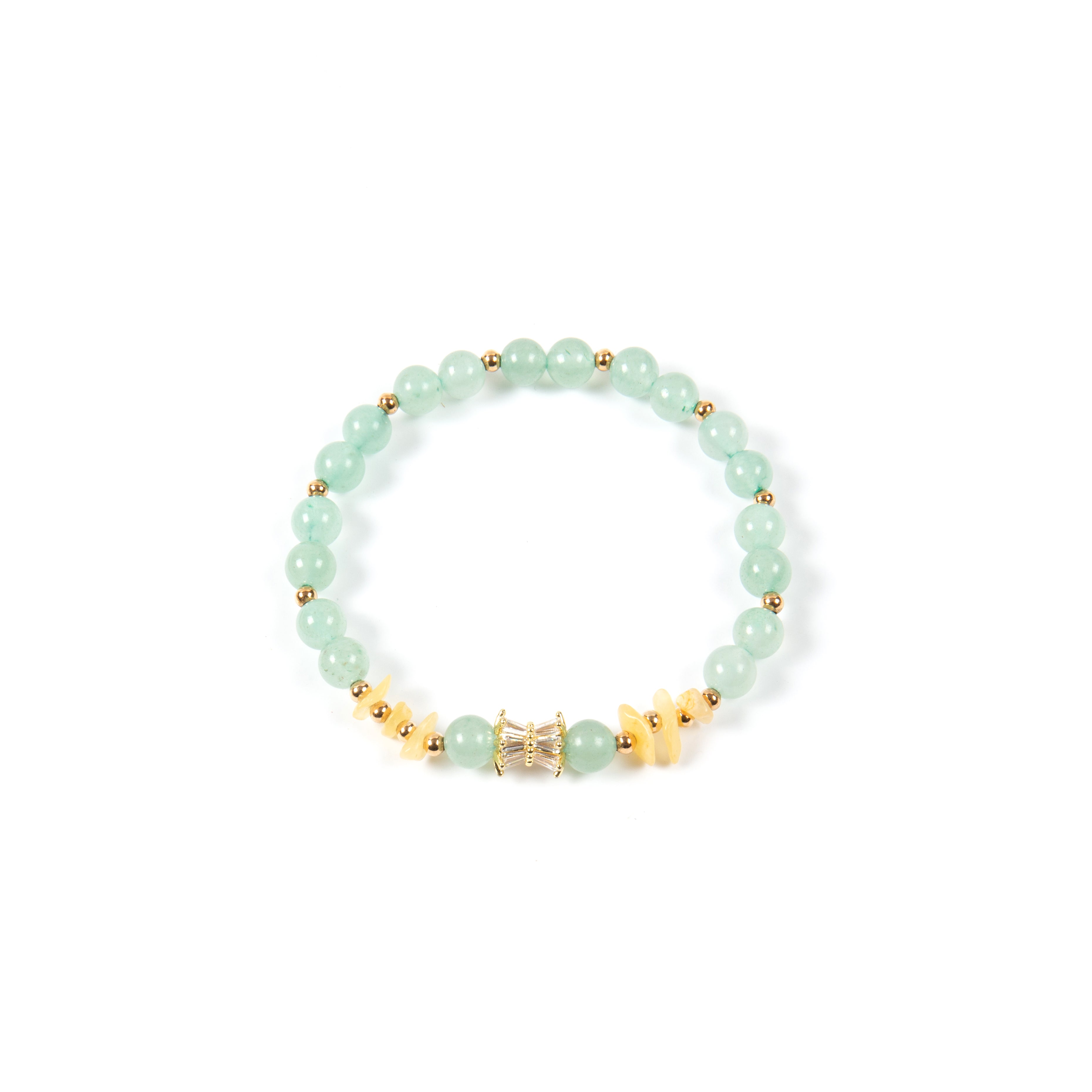 18K Gold Plated Various Stones Cubic Zirconia Strech Bracelet B4327