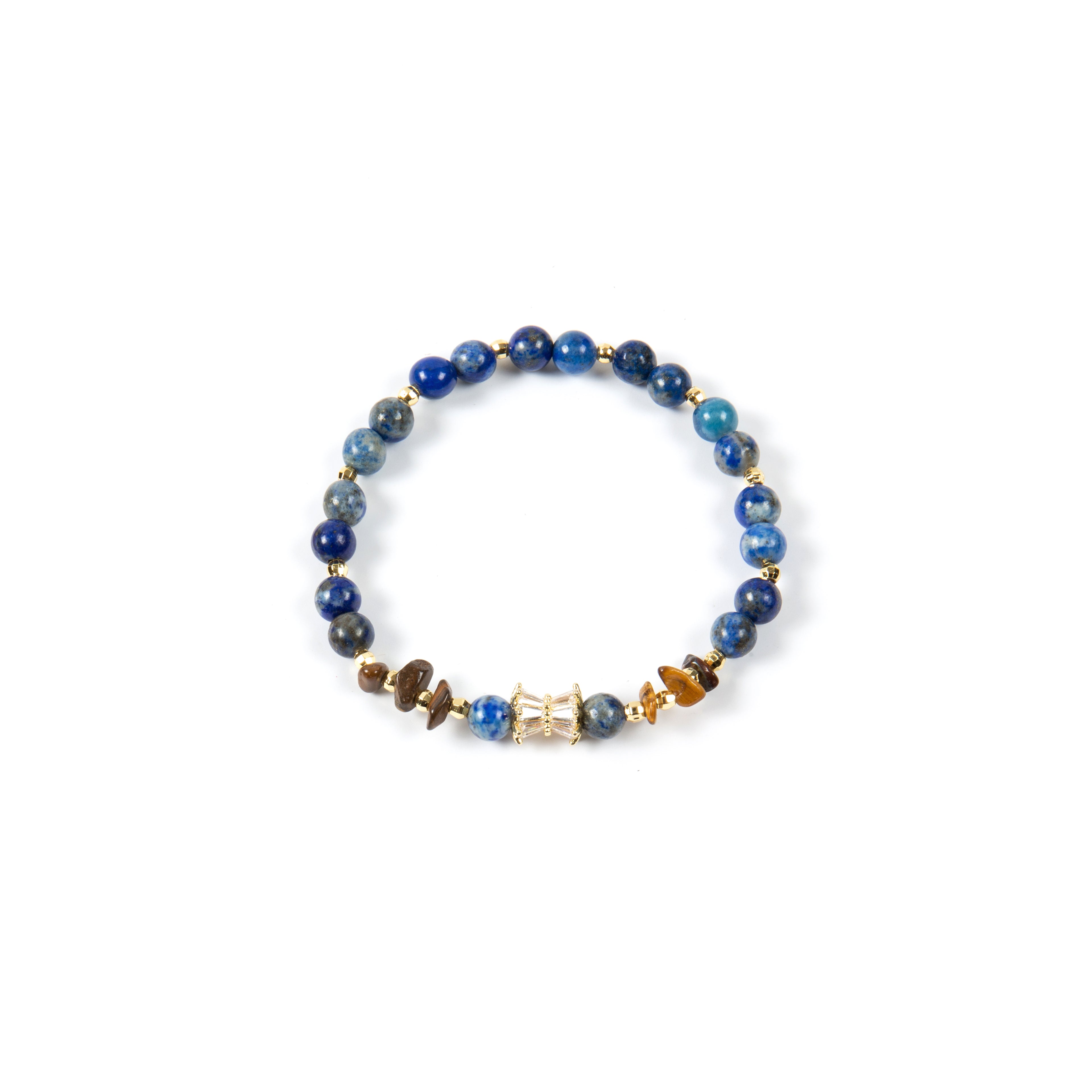 18K Gold Plated Various Stones Cubic Zirconia Strech Bracelet B4327