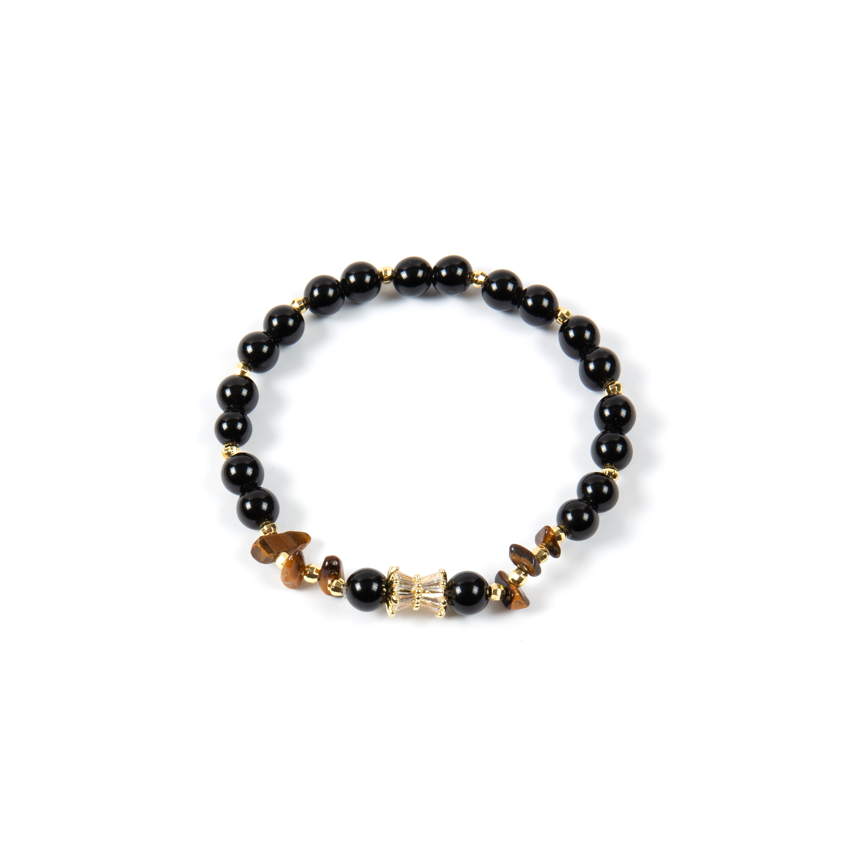 18K Gold Plated Various Stones Cubic Zirconia Strech Bracelet B4327