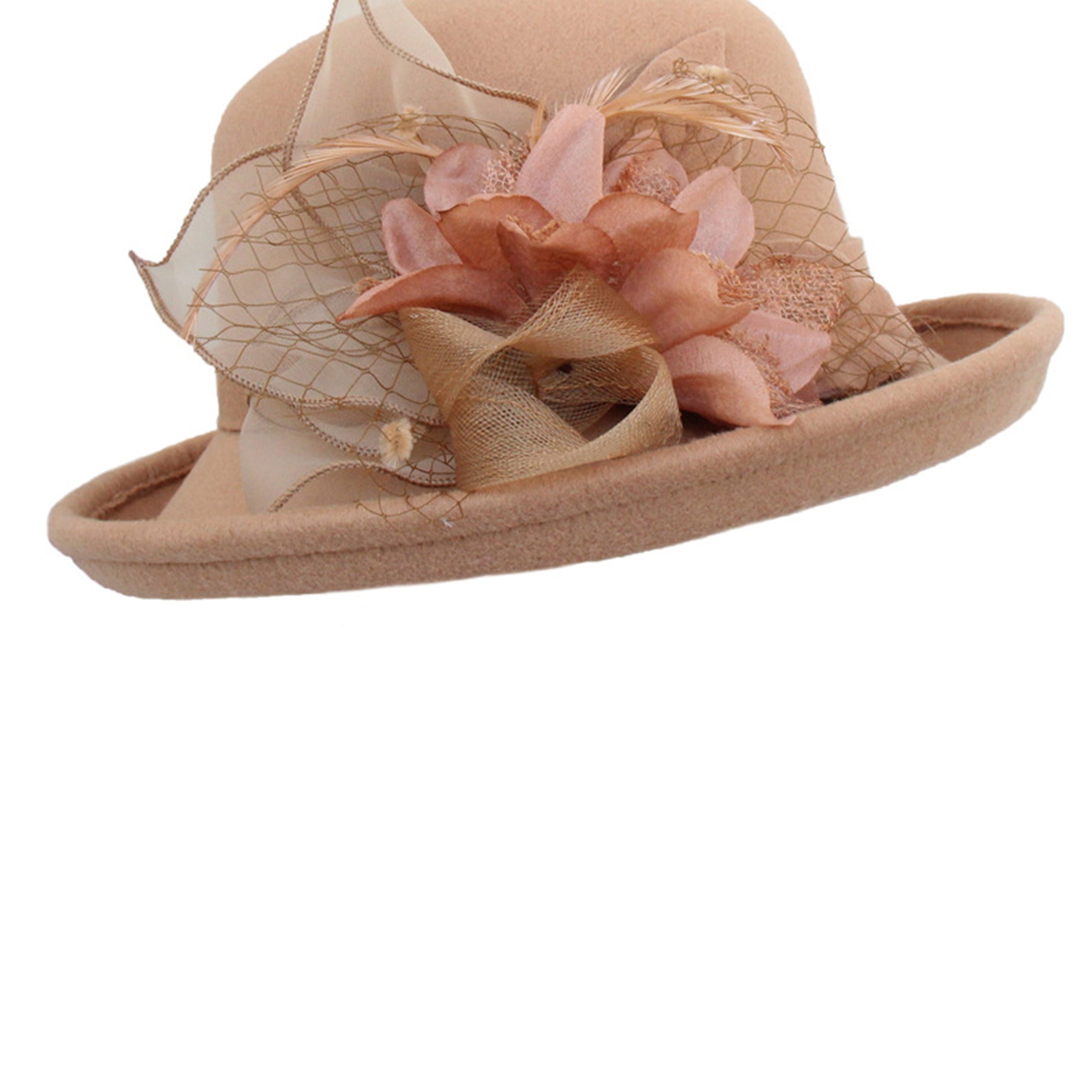 Feather Mesh Bowler Top Hat C0081