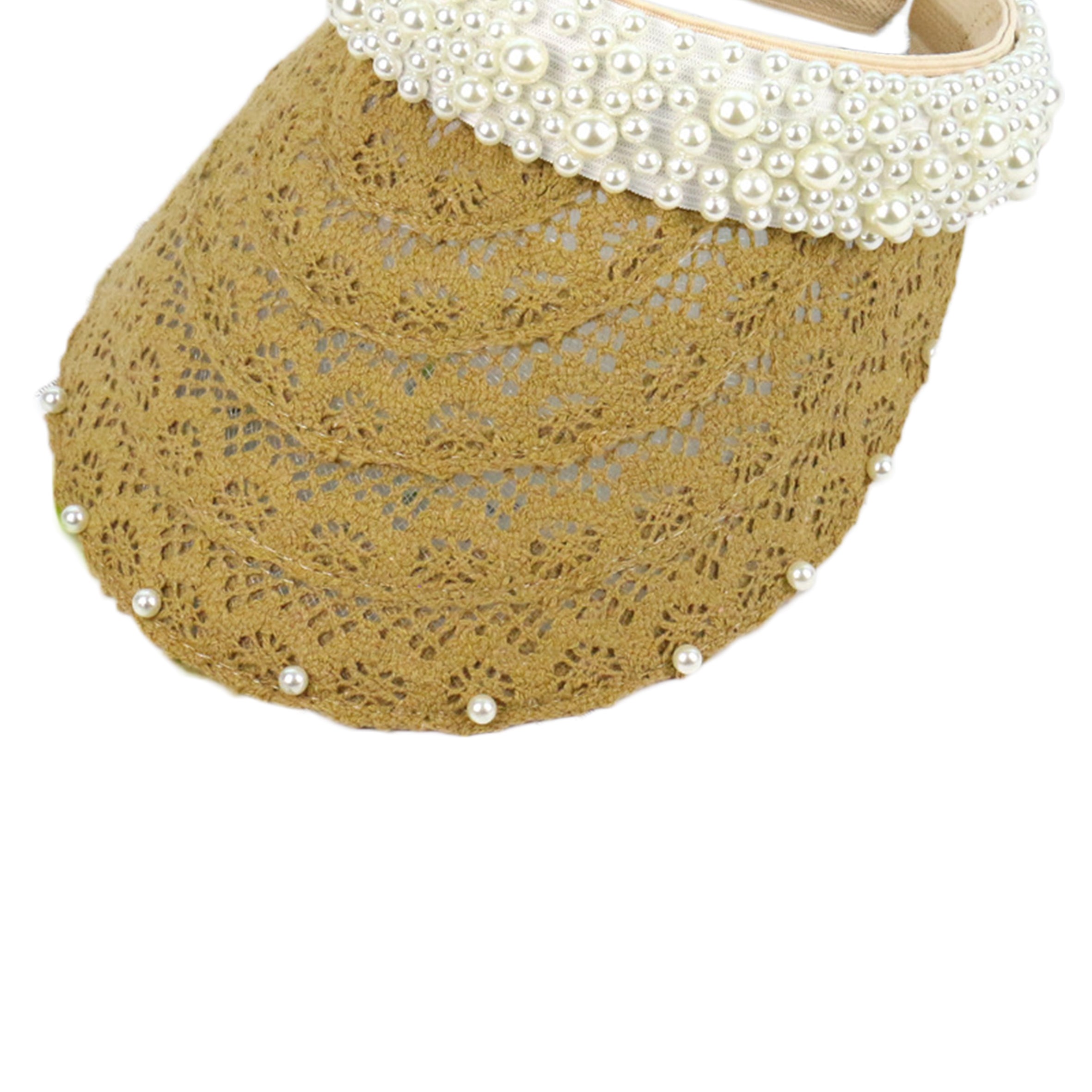 Summer Sunhat Beach Visor Cap with Pearls C0123
