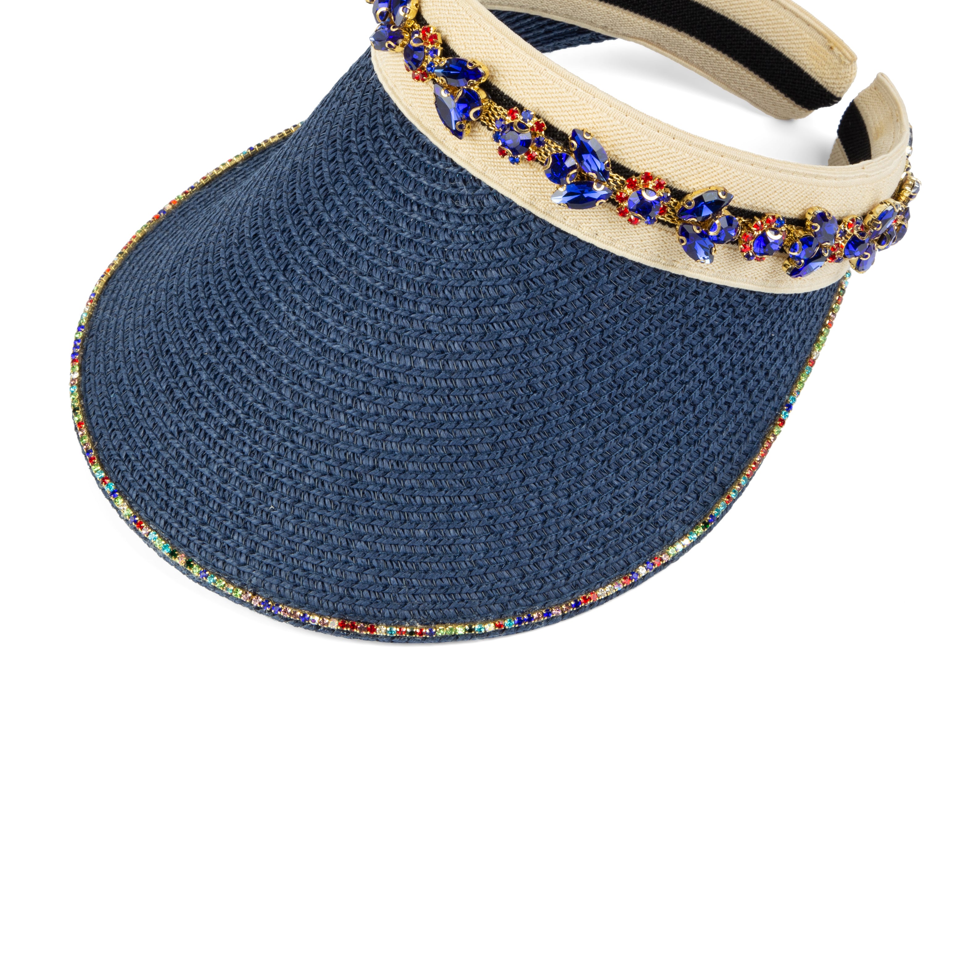 Handmade Rhinestone Vista Straw Hat C0182