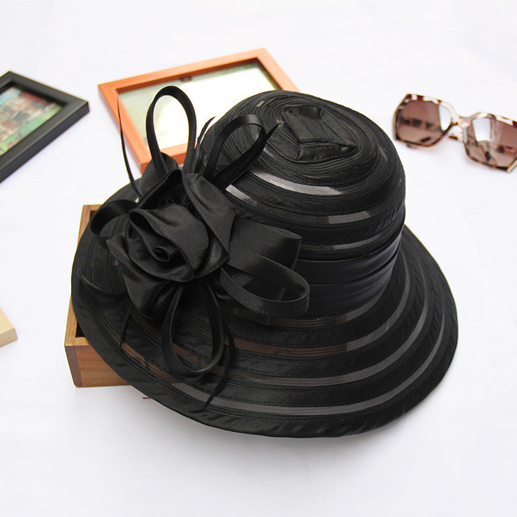 Floral Organza Fedora Hat C0414