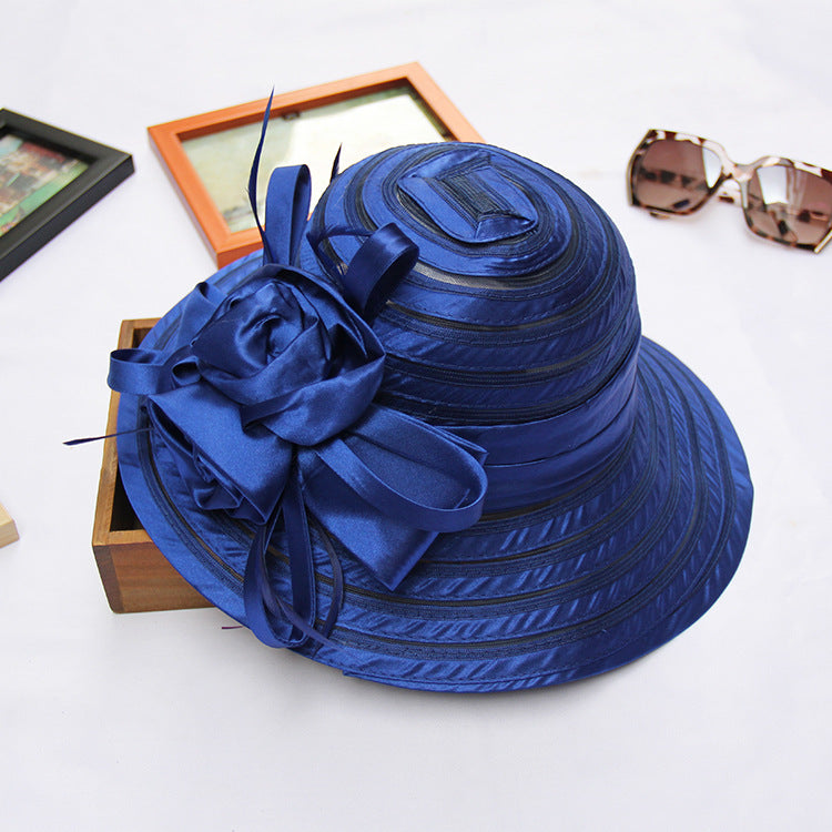 Floral Organza Fedora Hat C0414