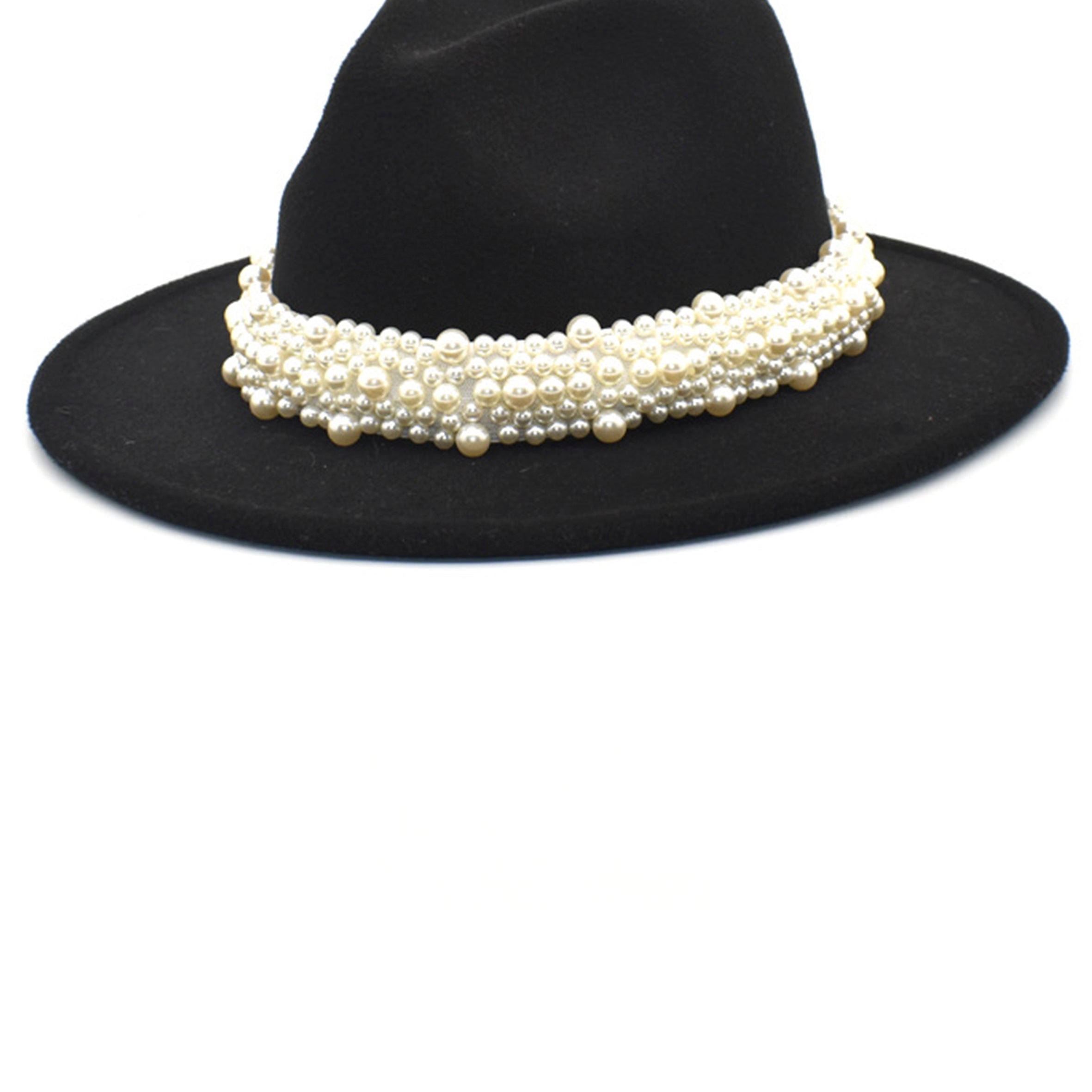 Pearl Wide Brim Fedora Hat C0470